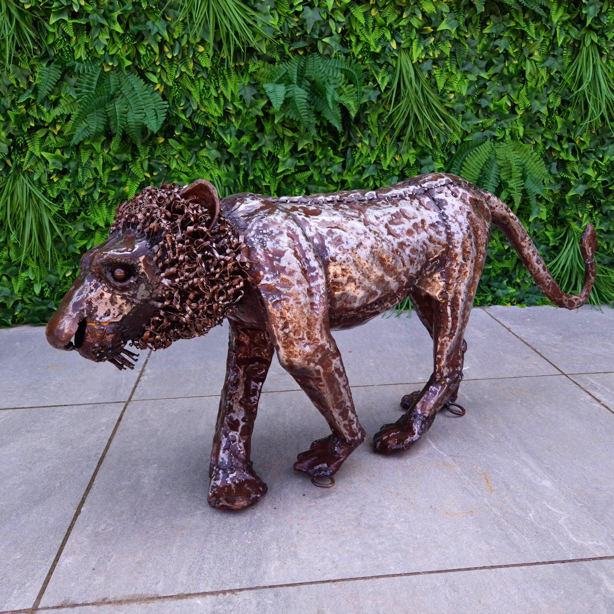 Lion Metal Sculpture 1.5ft - Pangea Sculptures