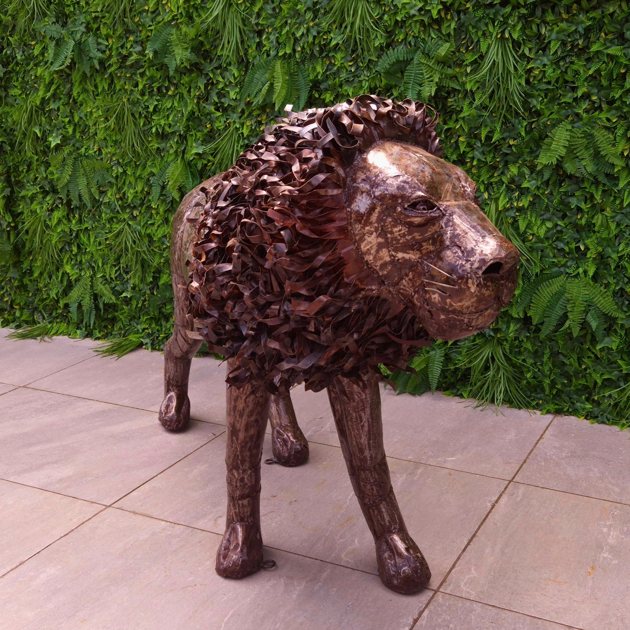 Lion Metal Sculpture 2.6ft - Pangea Sculptures