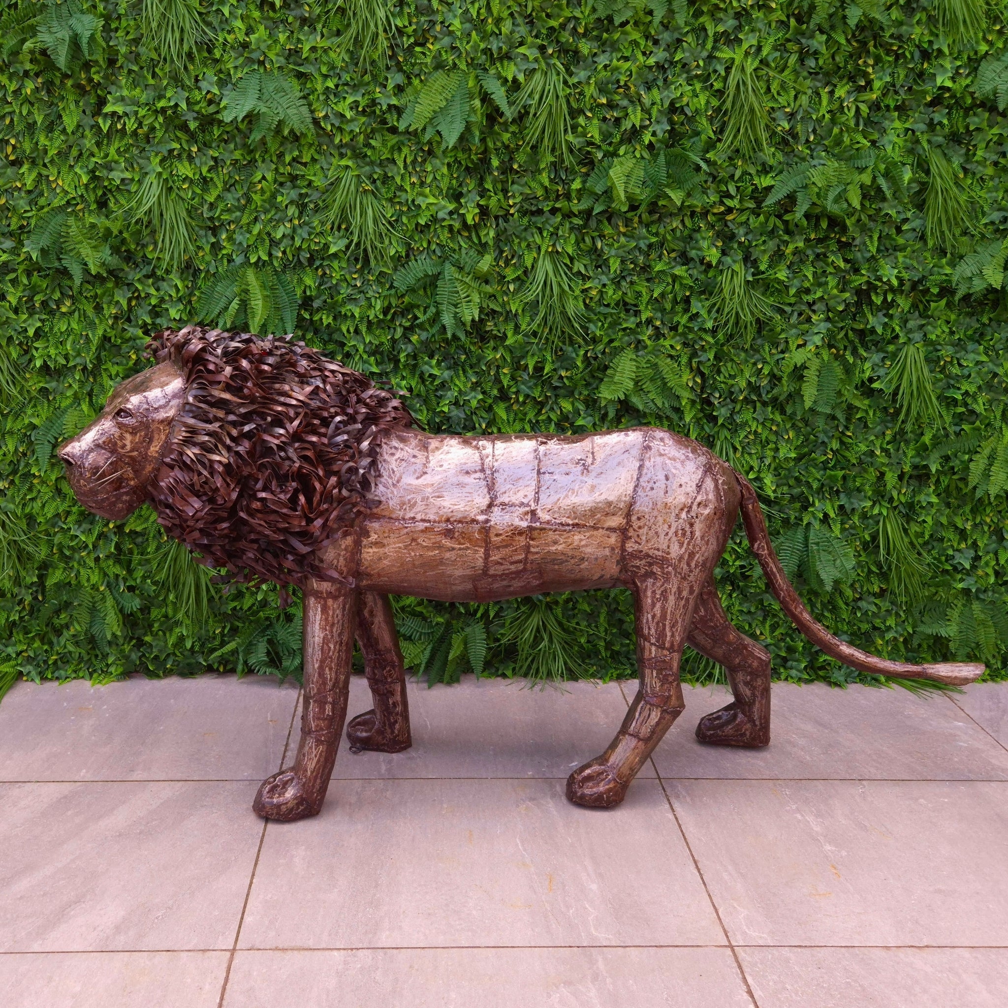 Lion Metal Sculpture 3.6ft - Pangea Sculptures
