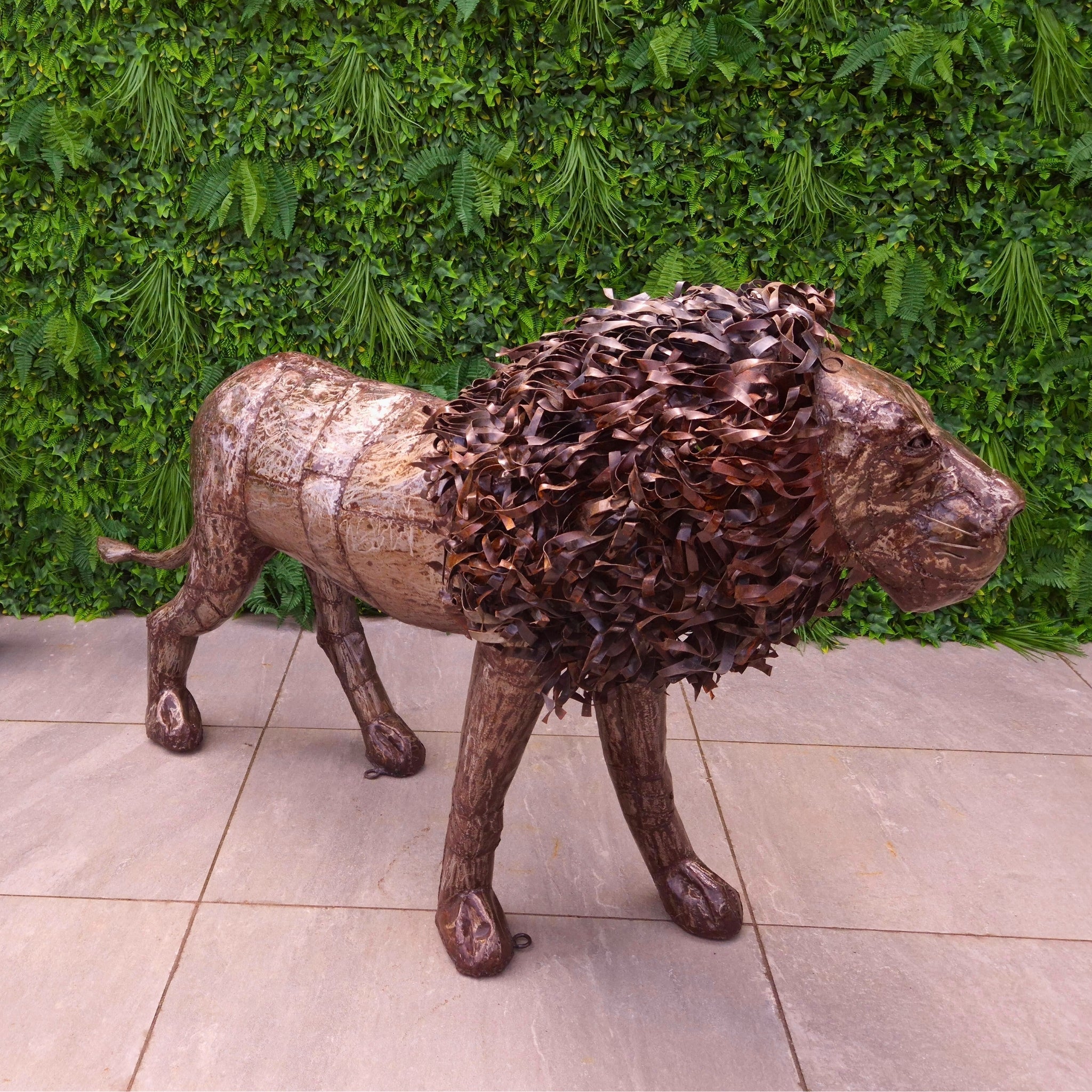 Lion Metal Sculpture 3.6ft - Pangea Sculptures