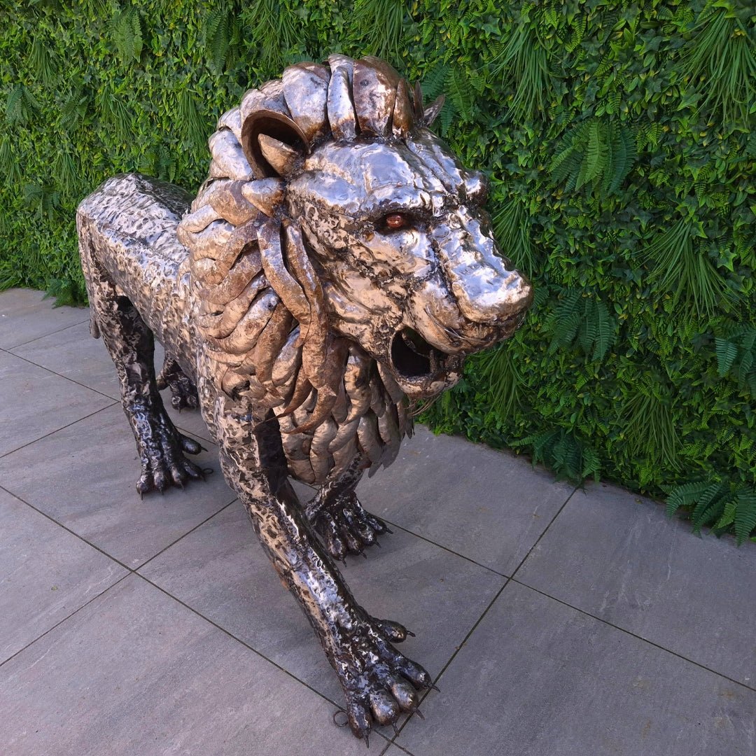 Lion Metal Sculpture 4.4ft - Pangea Sculptures