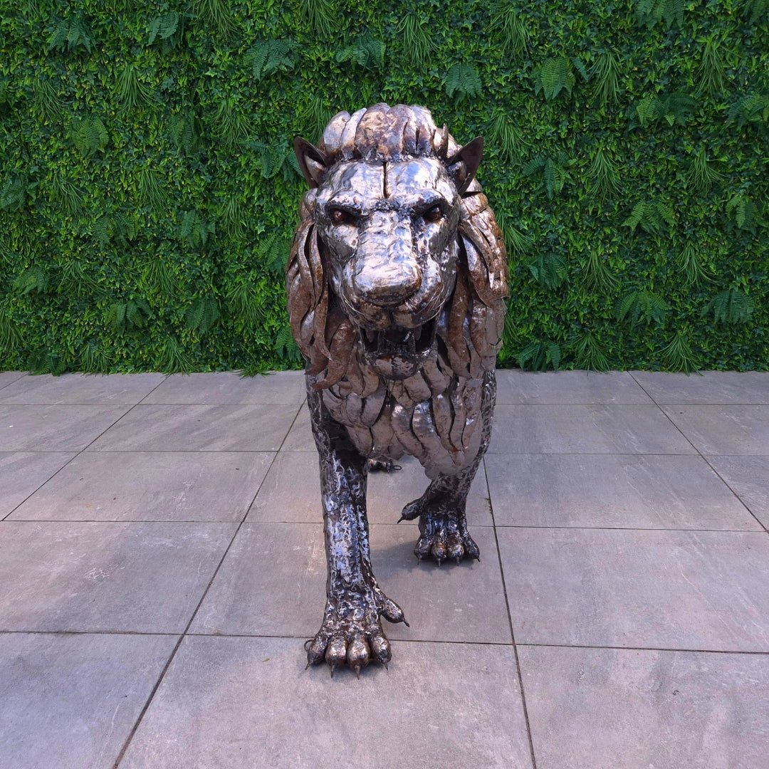 Lion Metal Sculpture 4.4ft - Pangea Sculptures