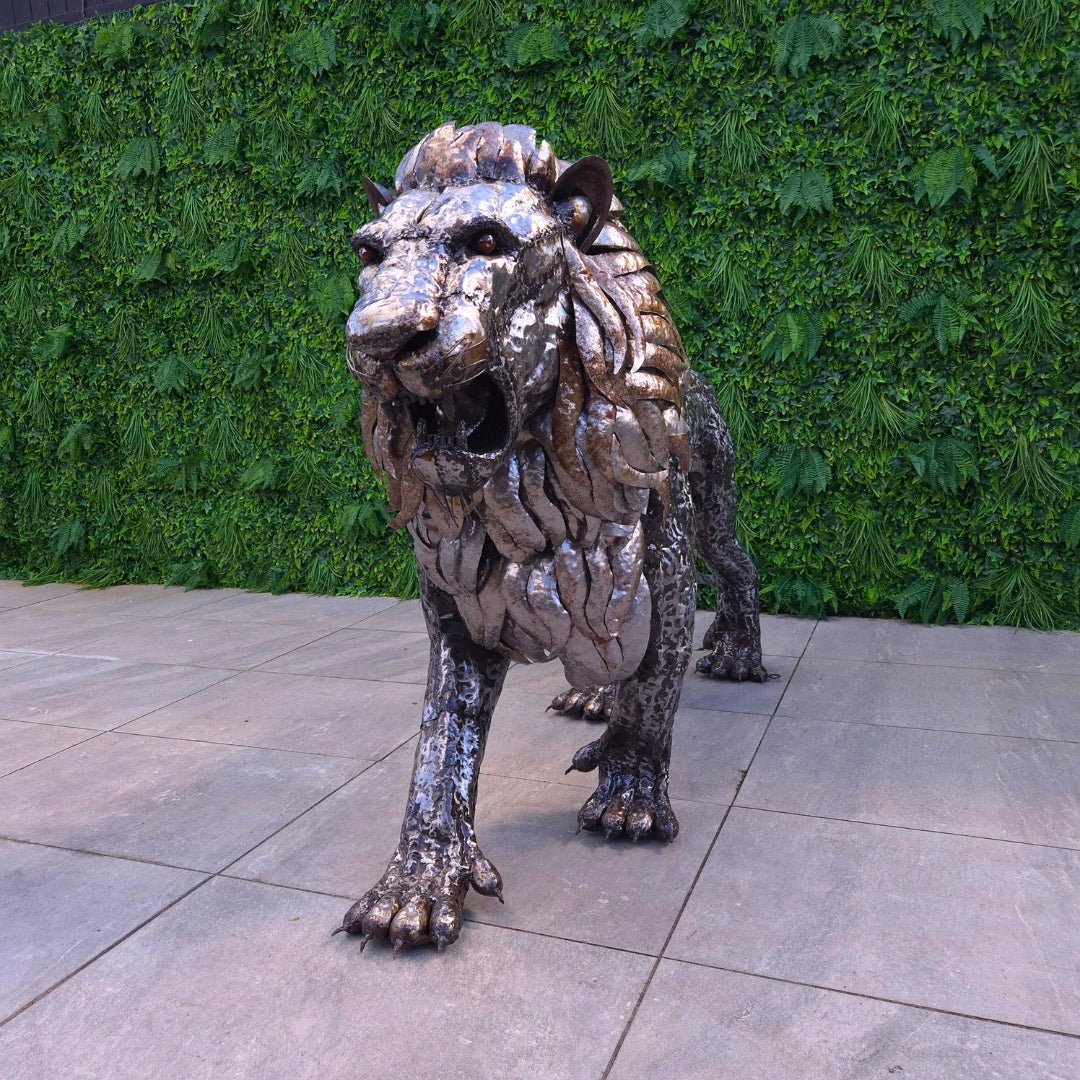 Lion Metal Sculpture 4.4ft - Pangea Sculptures