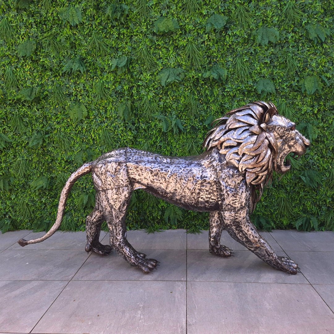 Lion Metal Sculpture 4.4ft - Pangea Sculptures