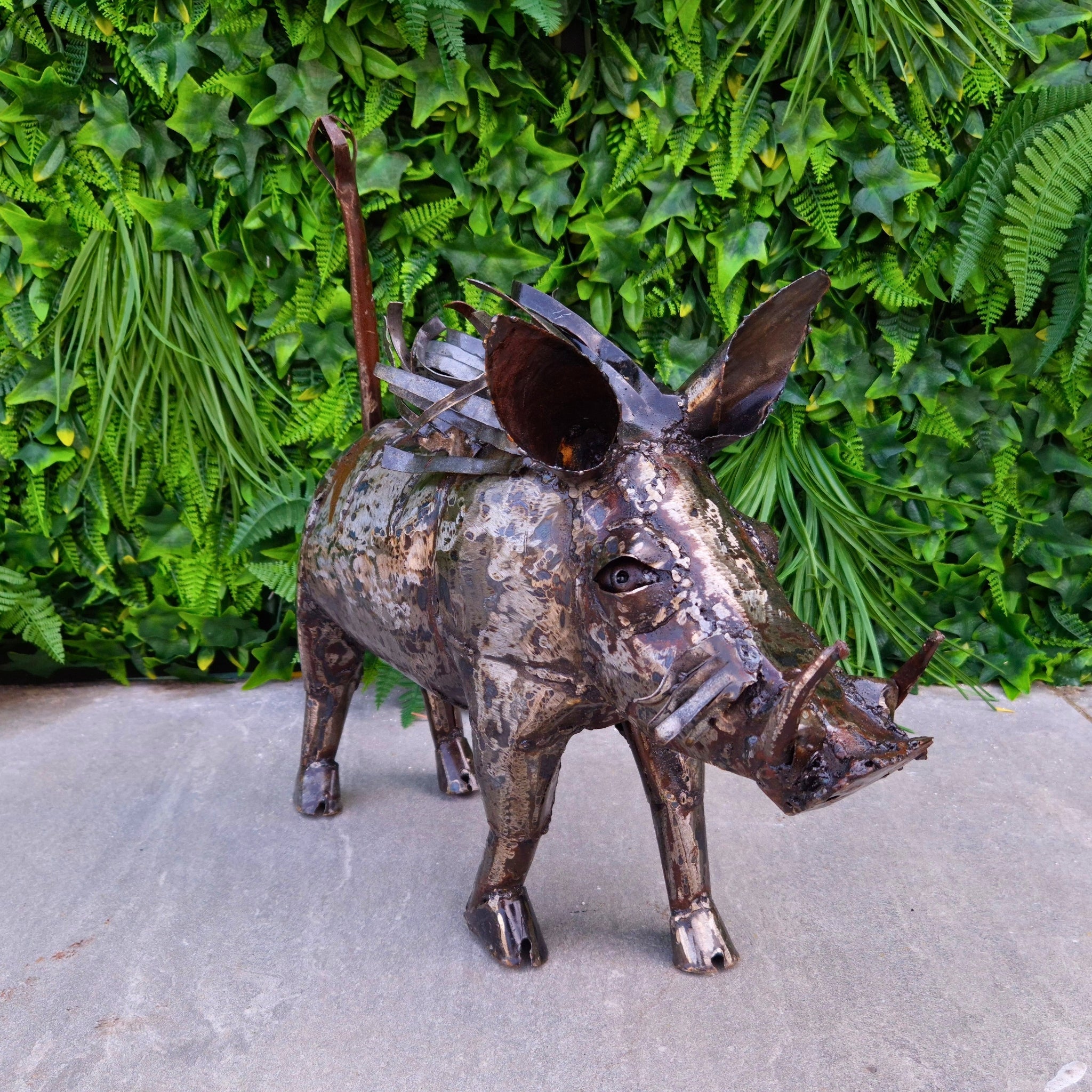 Natural Warthog Metal Sculpture - Pangea Sculptures
