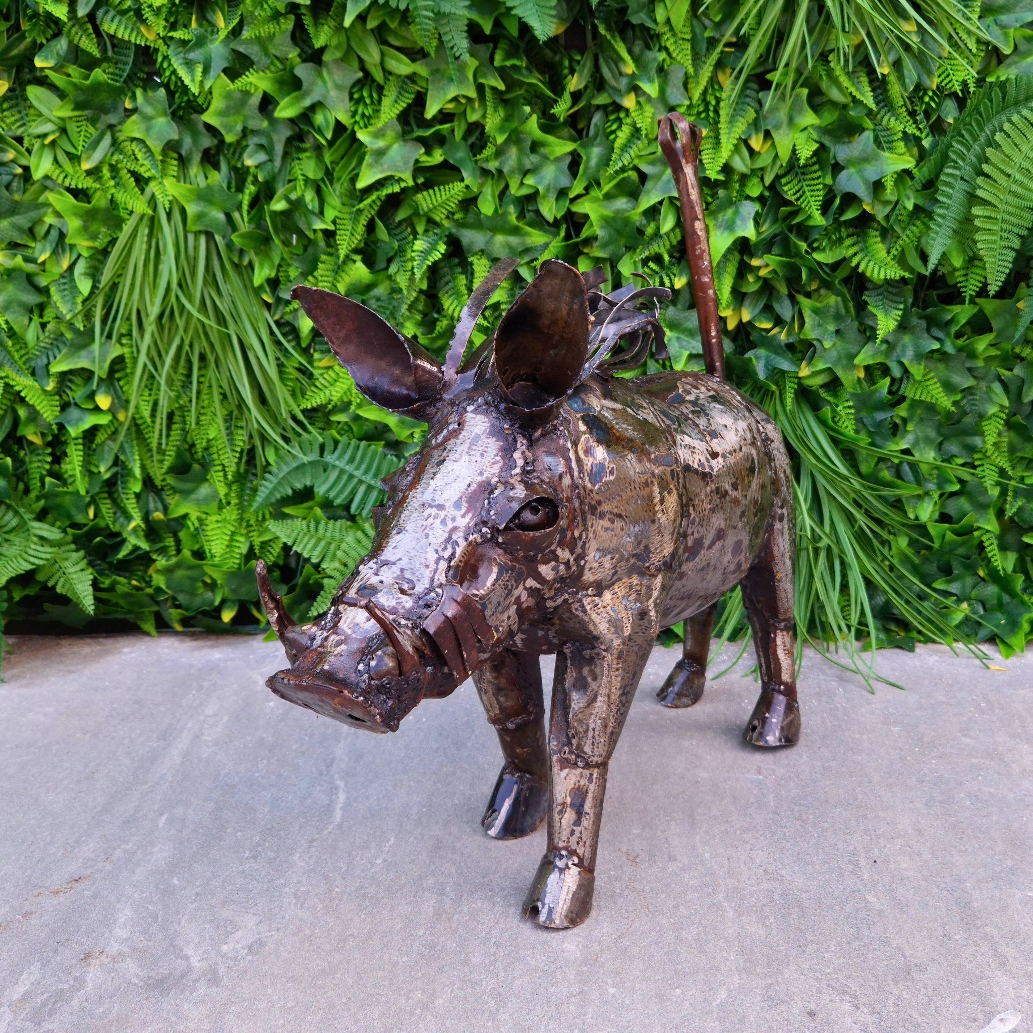 Natural Warthog Metal Sculpture - Pangea Sculptures