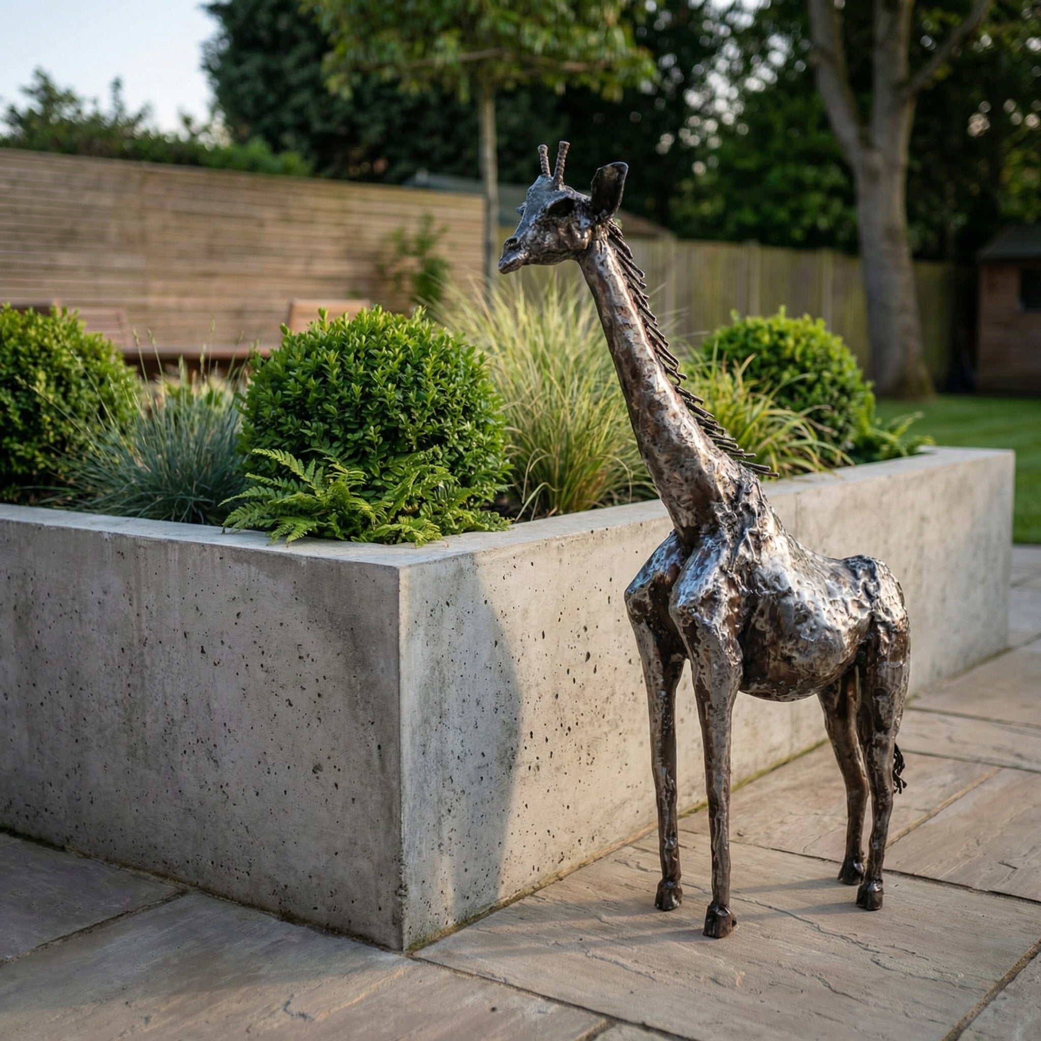 Giraffe Metal Sculpture 2ft