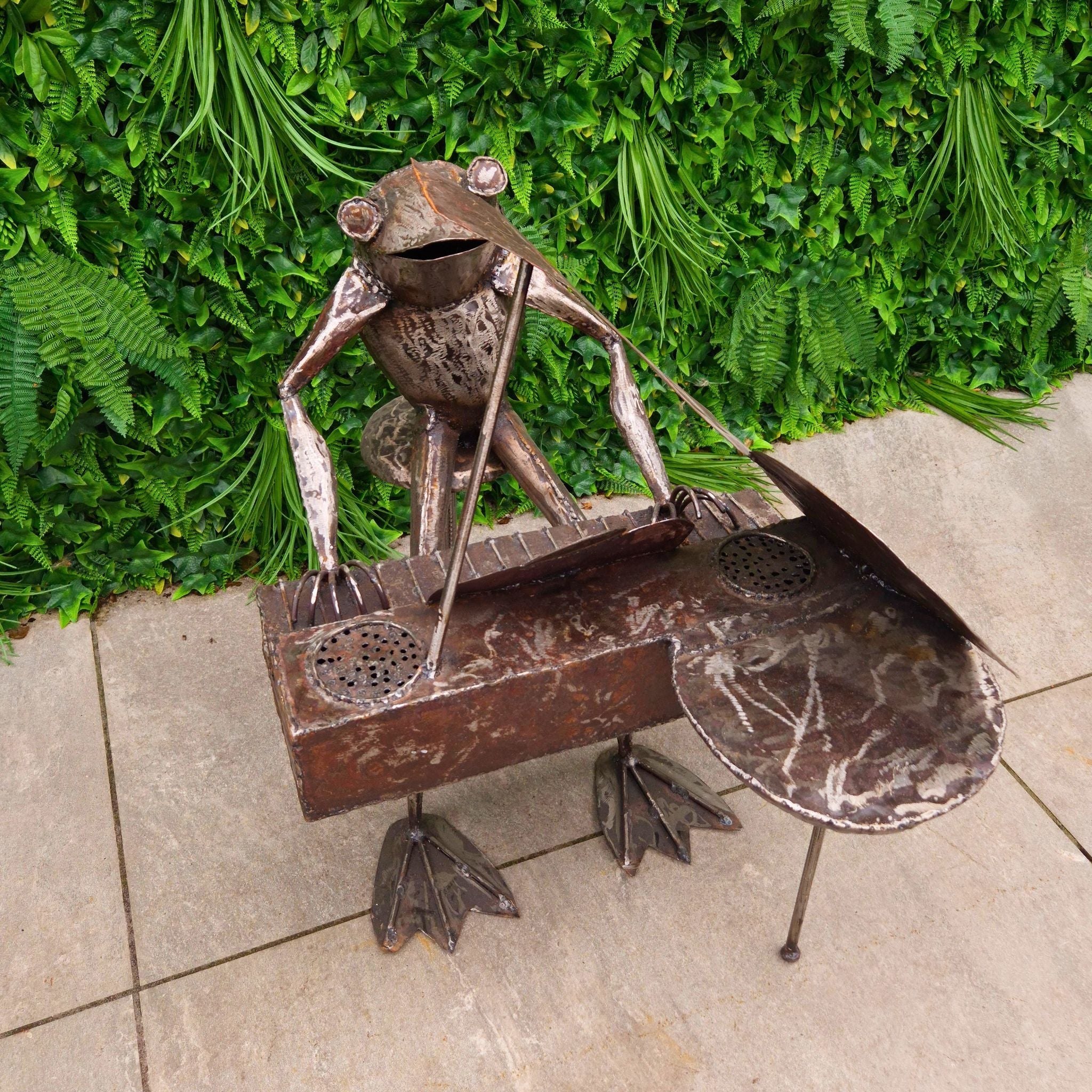 Piano Frog Metal Sculptures - Pangea Sculptures