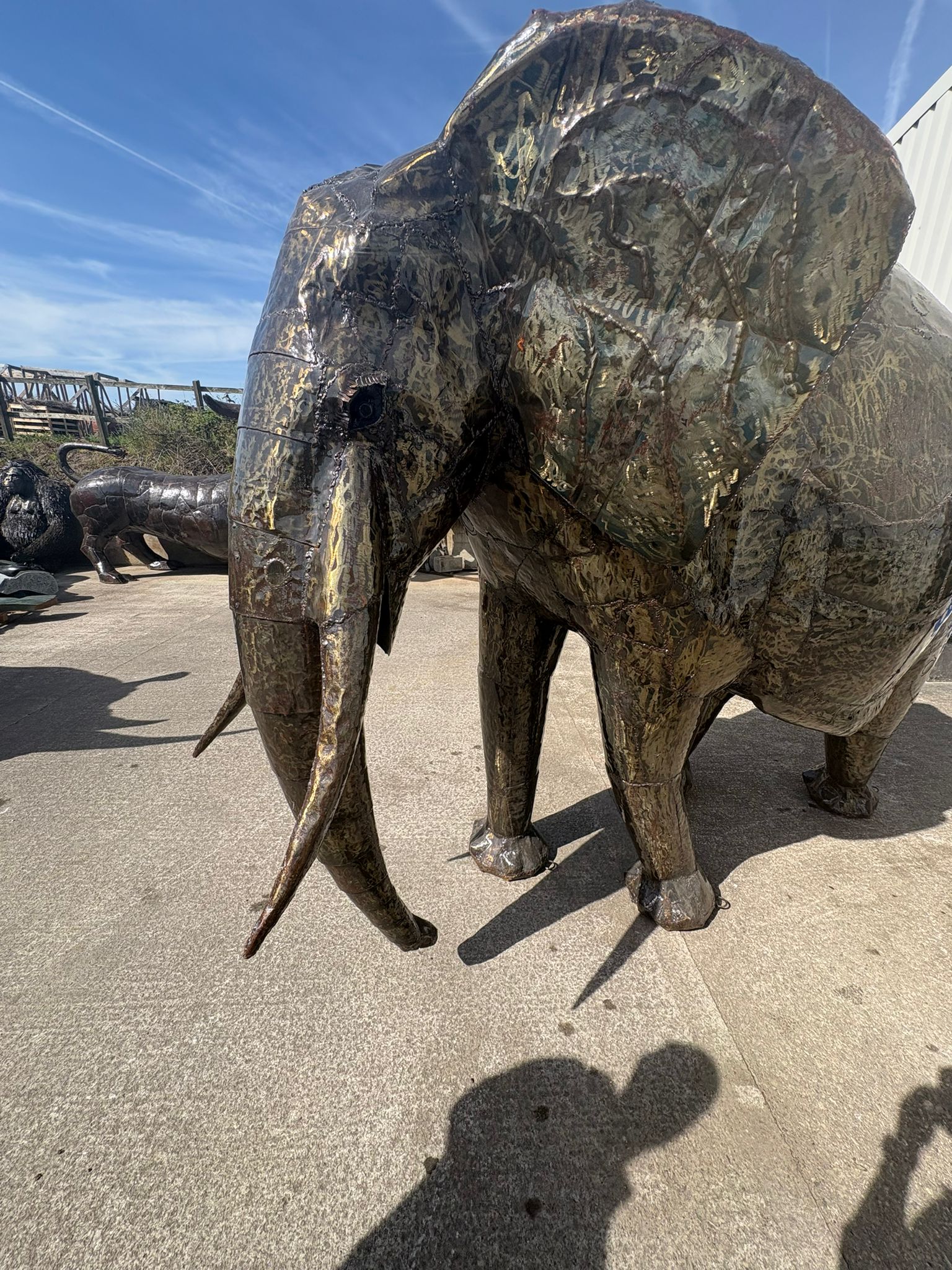 Elephant Metal Sculpture 7ft