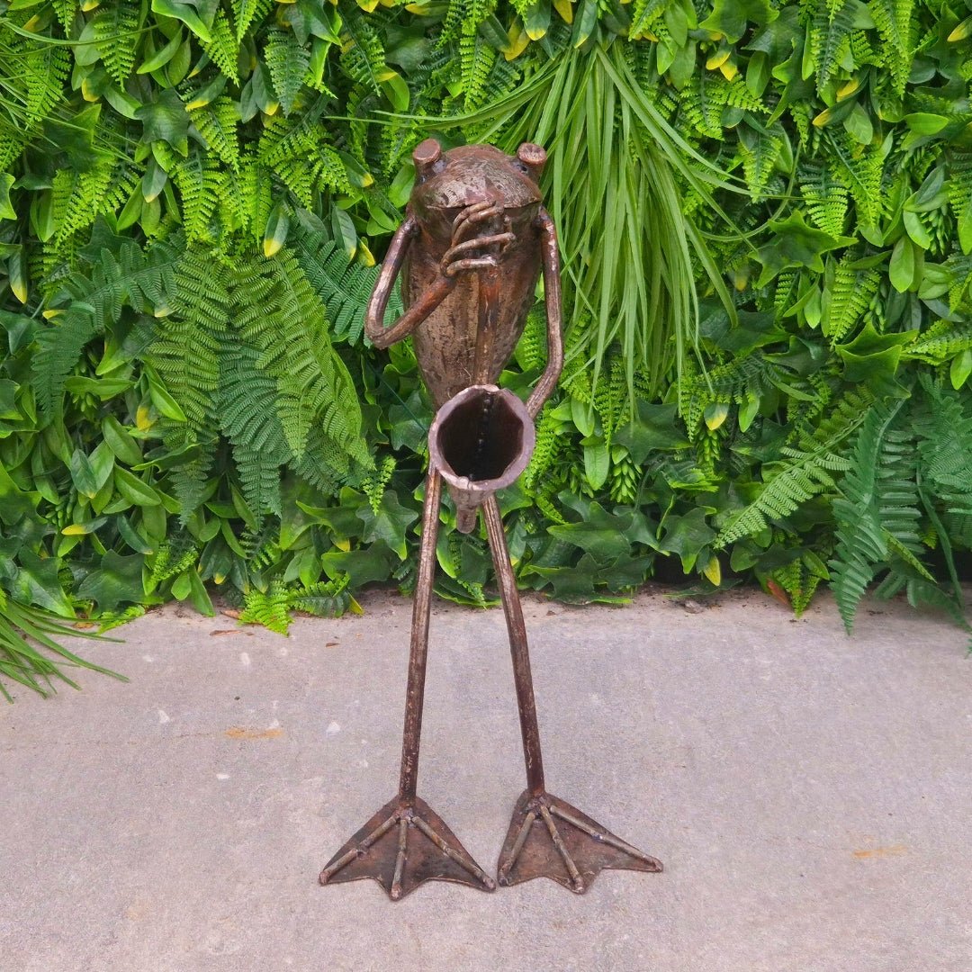 Saxophone Frog Metal Sculptures - Pangea Sculptures