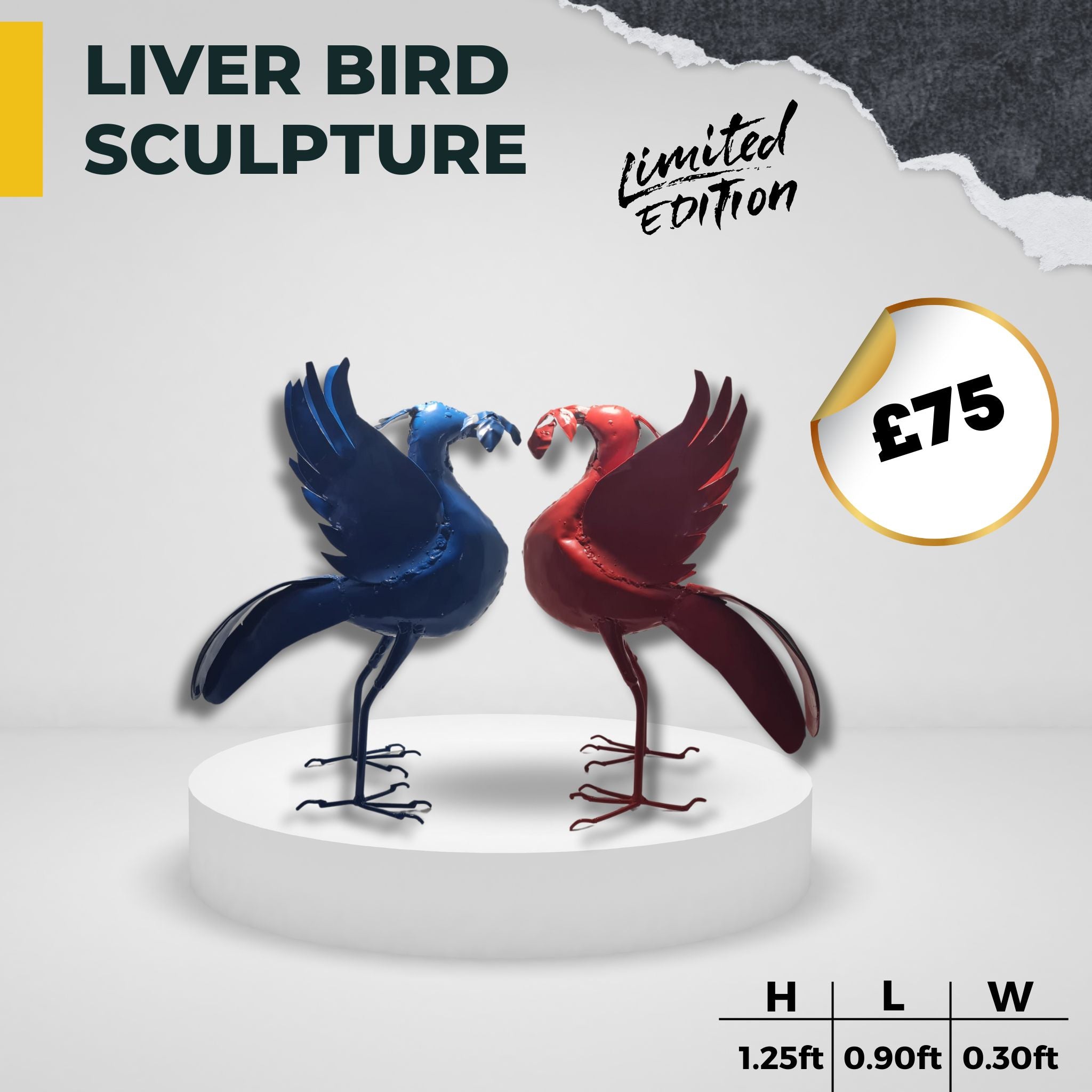 Blue & Red Liver birds | Limited Edition - Pangea Sculptures