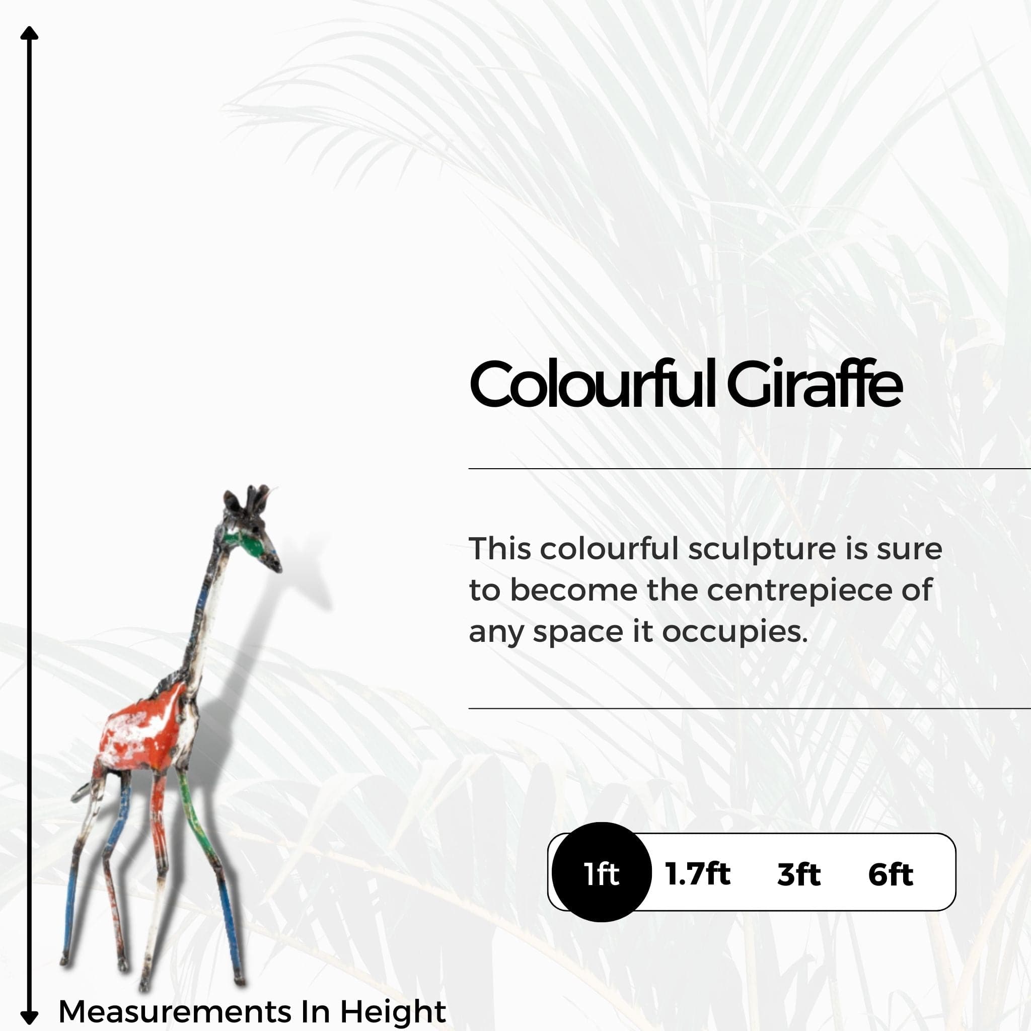 Colourful Giraffe - Pangea Sculptures
