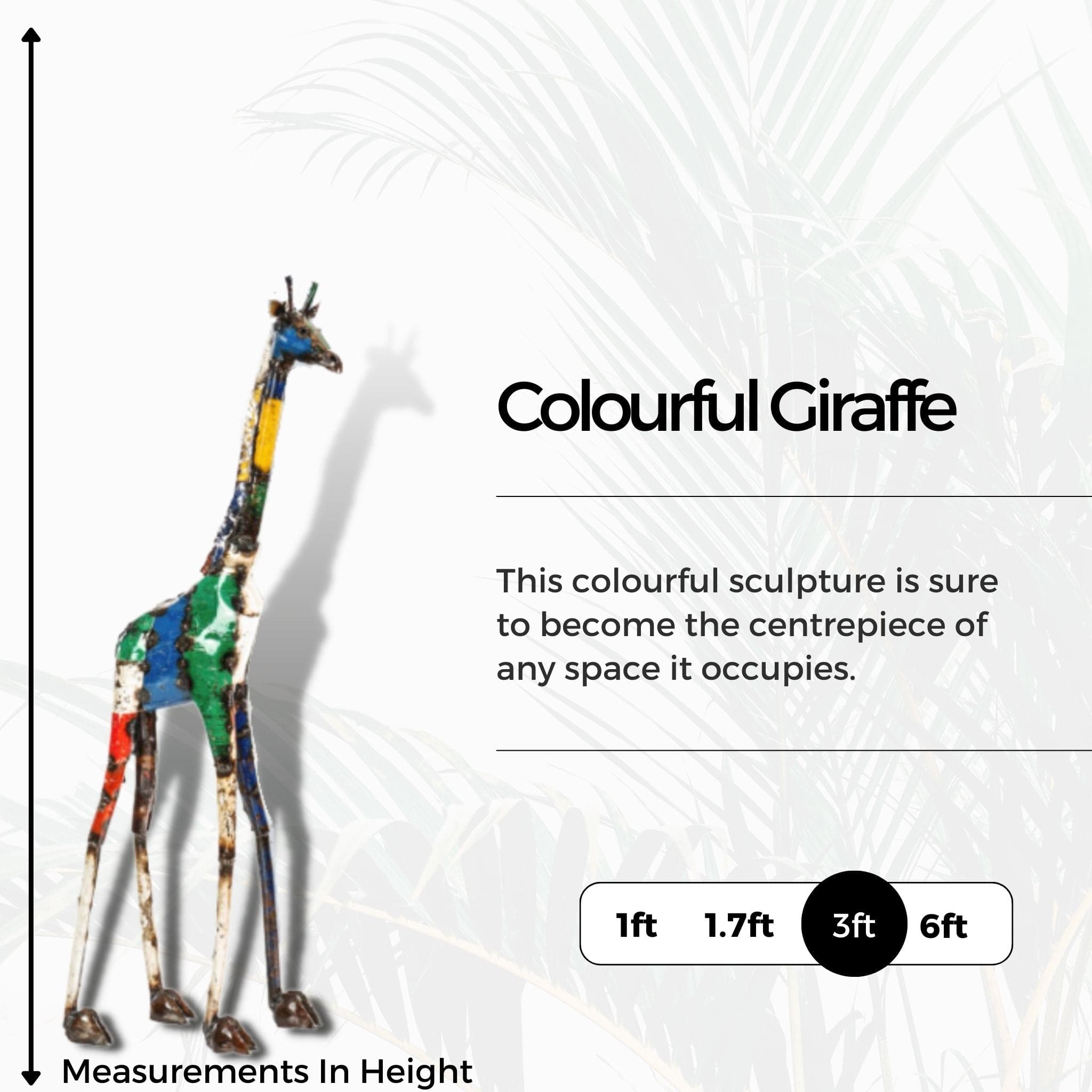 Colourful Giraffe - Pangea Sculptures