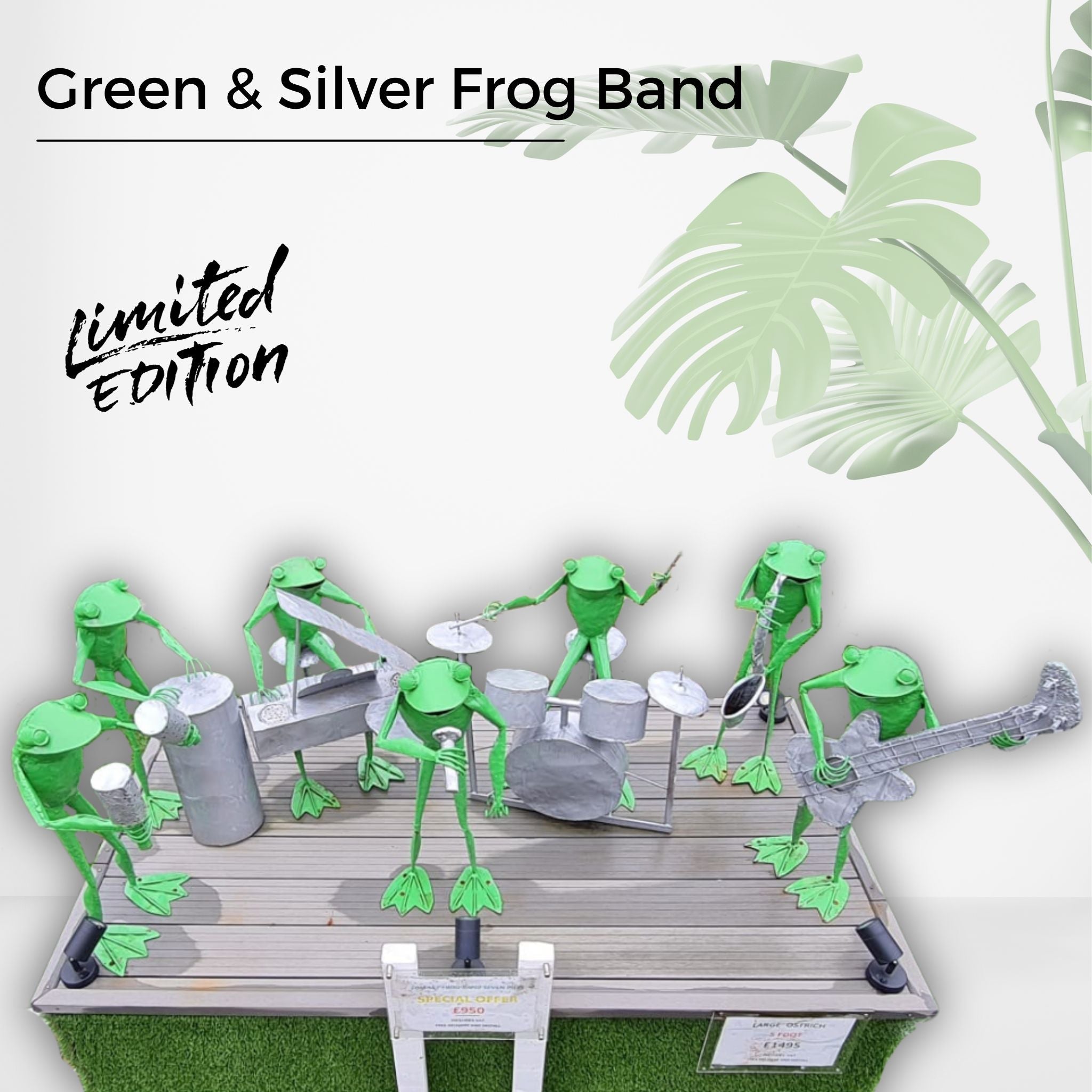 Green & Silver Frog Band - Pangea Sculptures