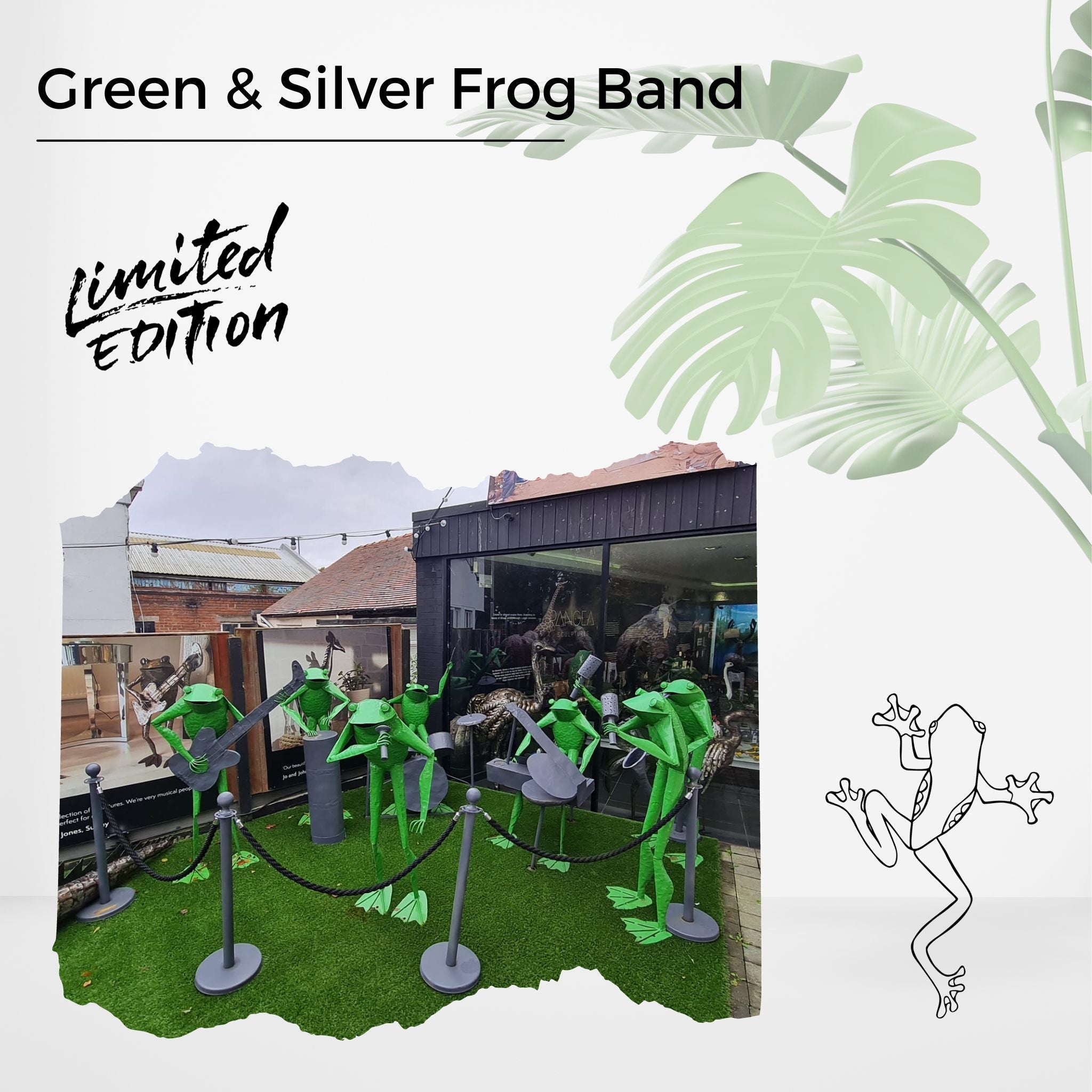 Green & Silver Frog Bands - Pangea Sculptures