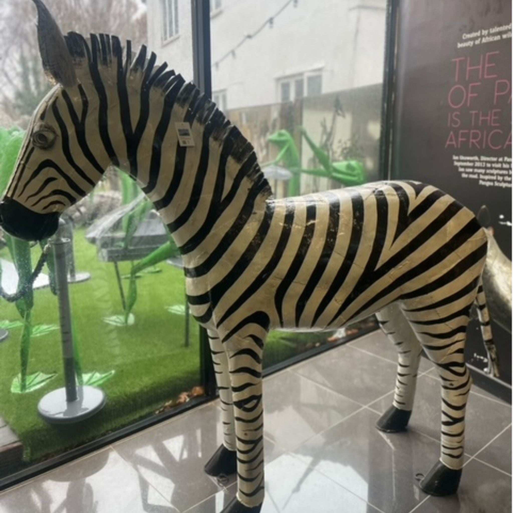 Life Size Painted Zebra - Pangea Sculptures