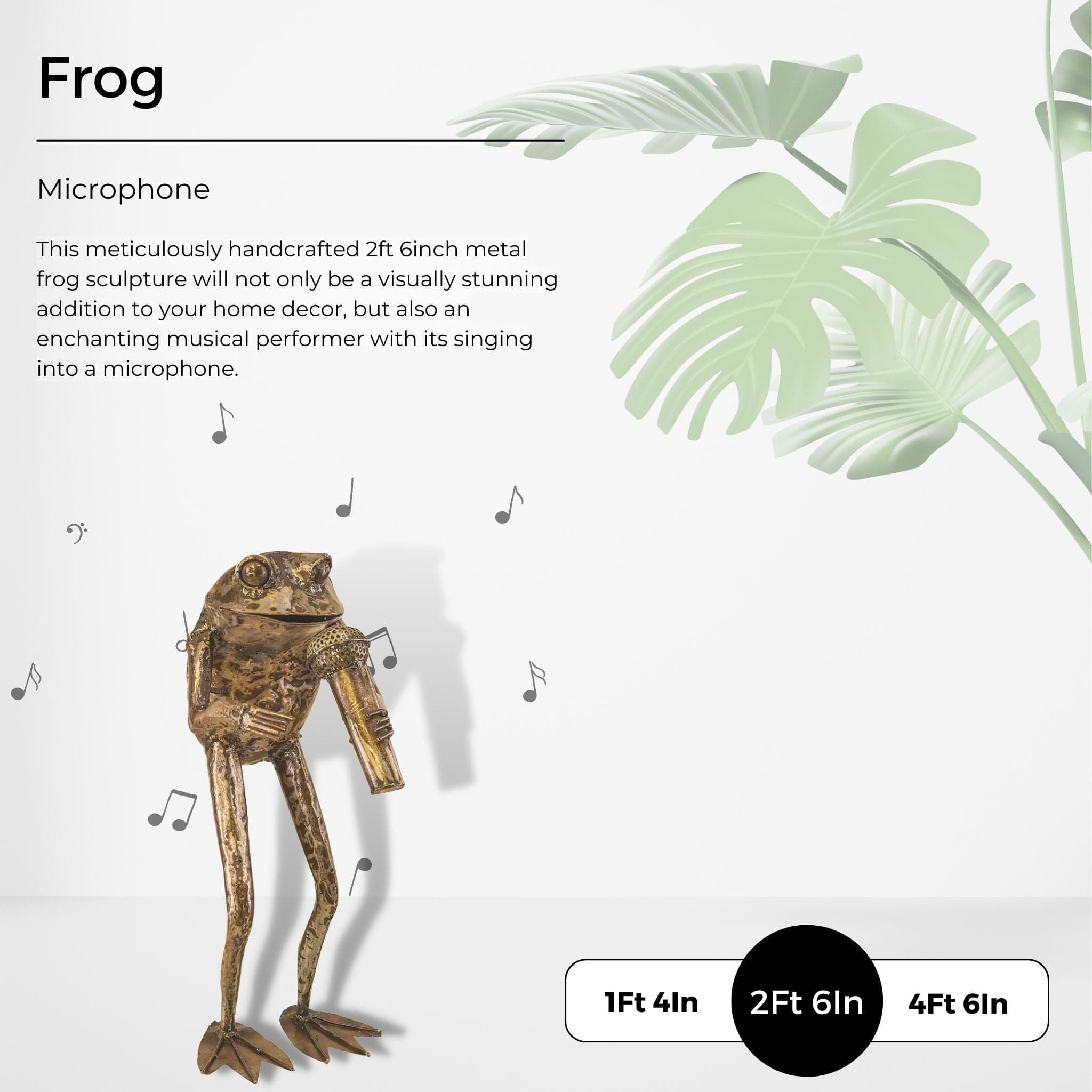 Microphone Frog - Pangea Sculptures