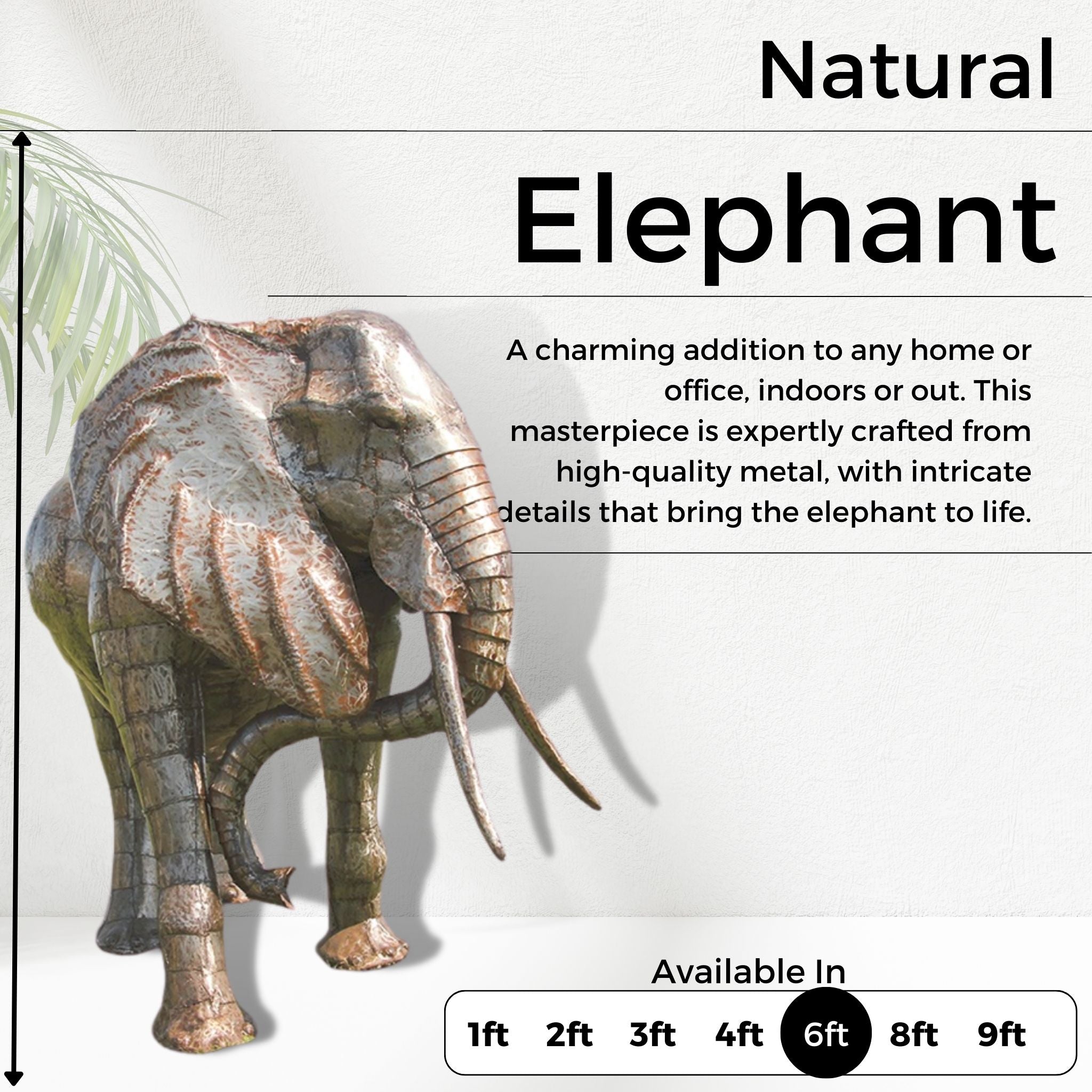 Natural Elephant - Pangea Sculptures