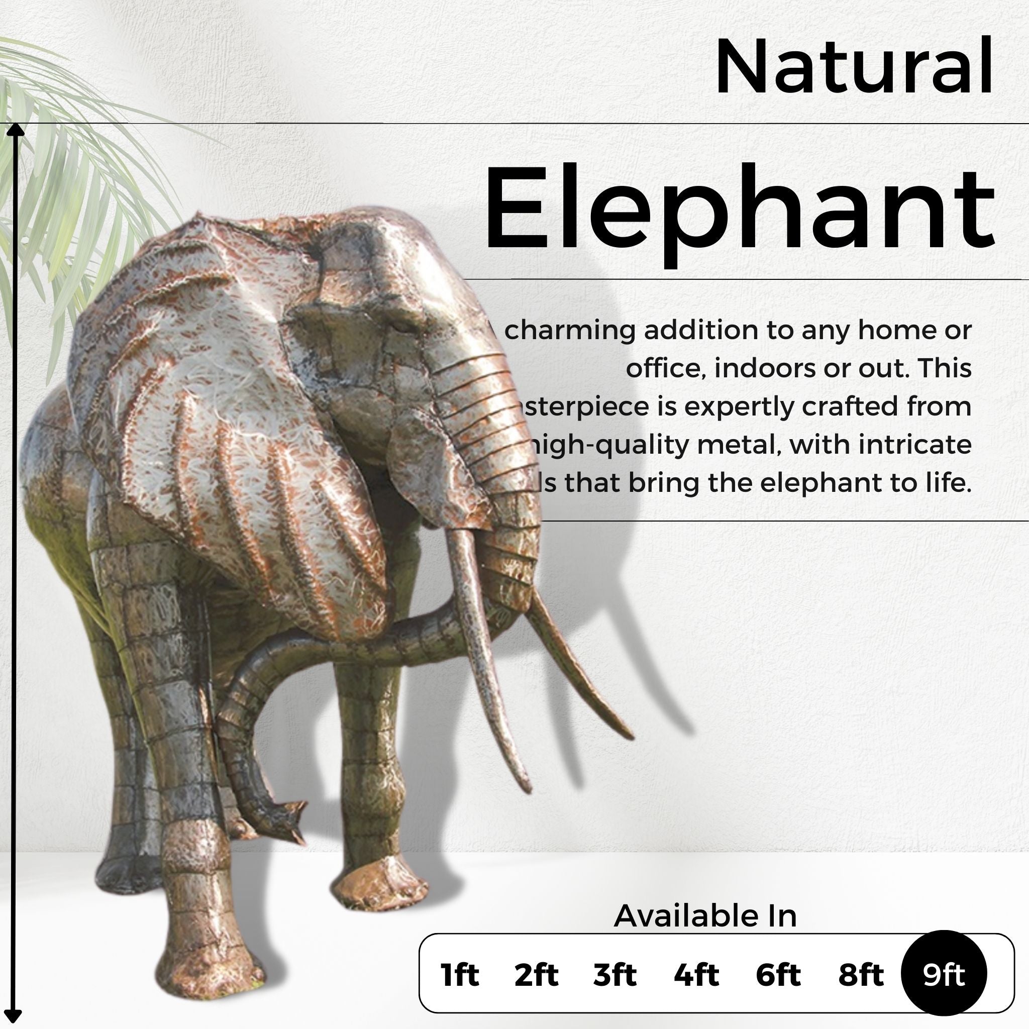 Natural Elephant - Pangea Sculptures