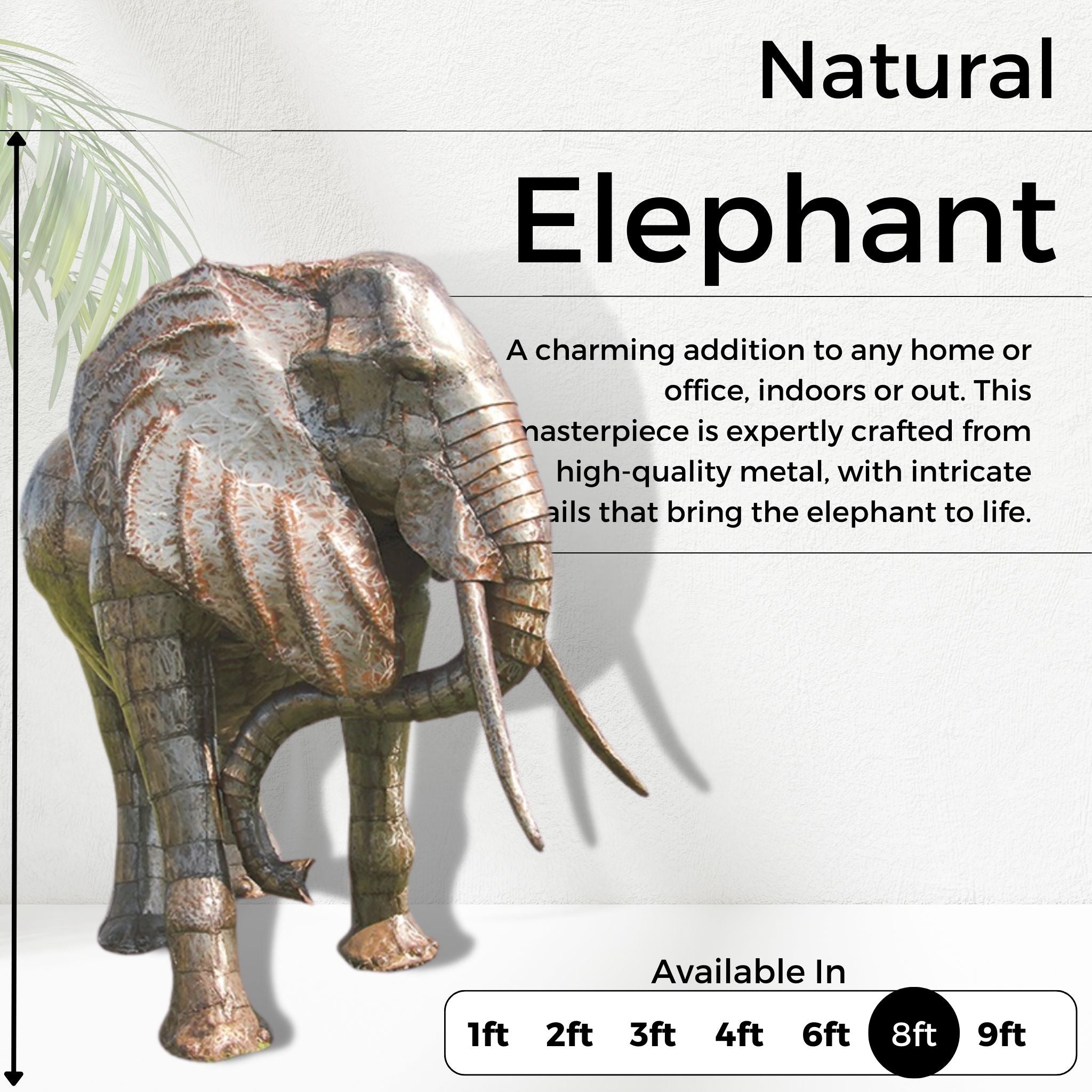 Natural Elephant - Pangea Sculptures