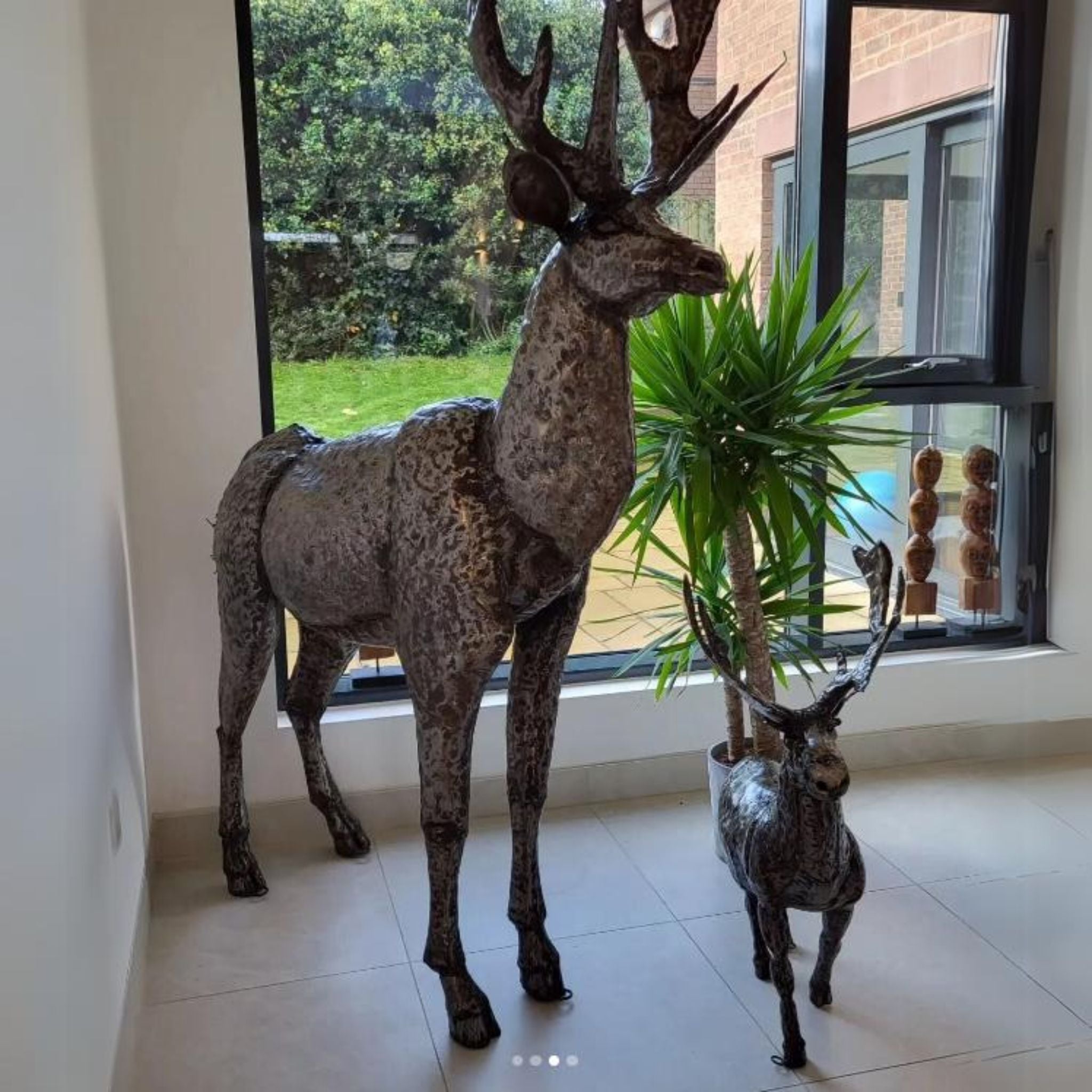 Natural Stag Metal Sculptures - Pangea Sculptures