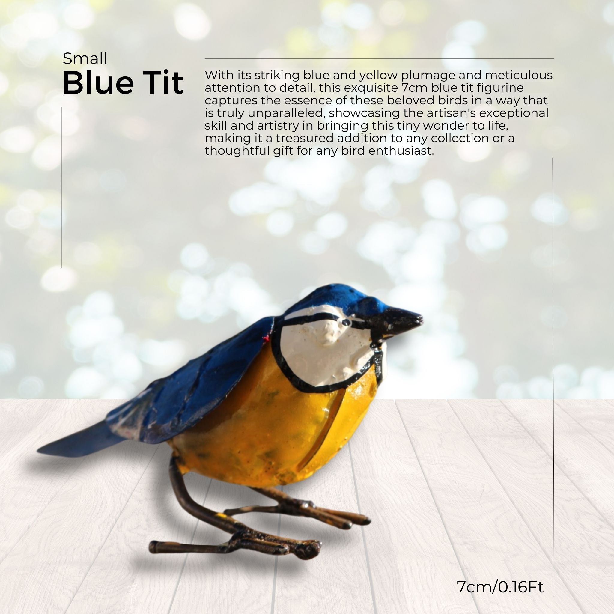 Painted Blue Tit - Pangea Sculptures