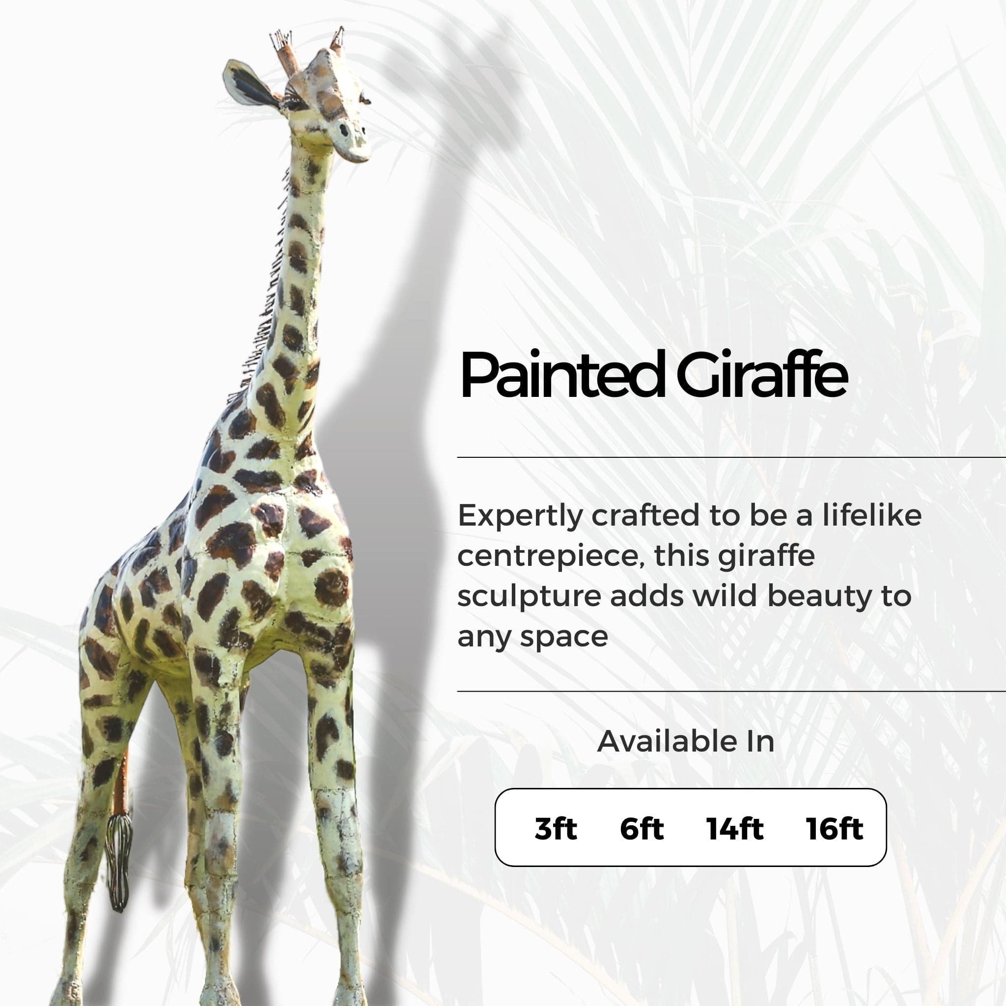 Painted Giraffe - Pangea Sculptures