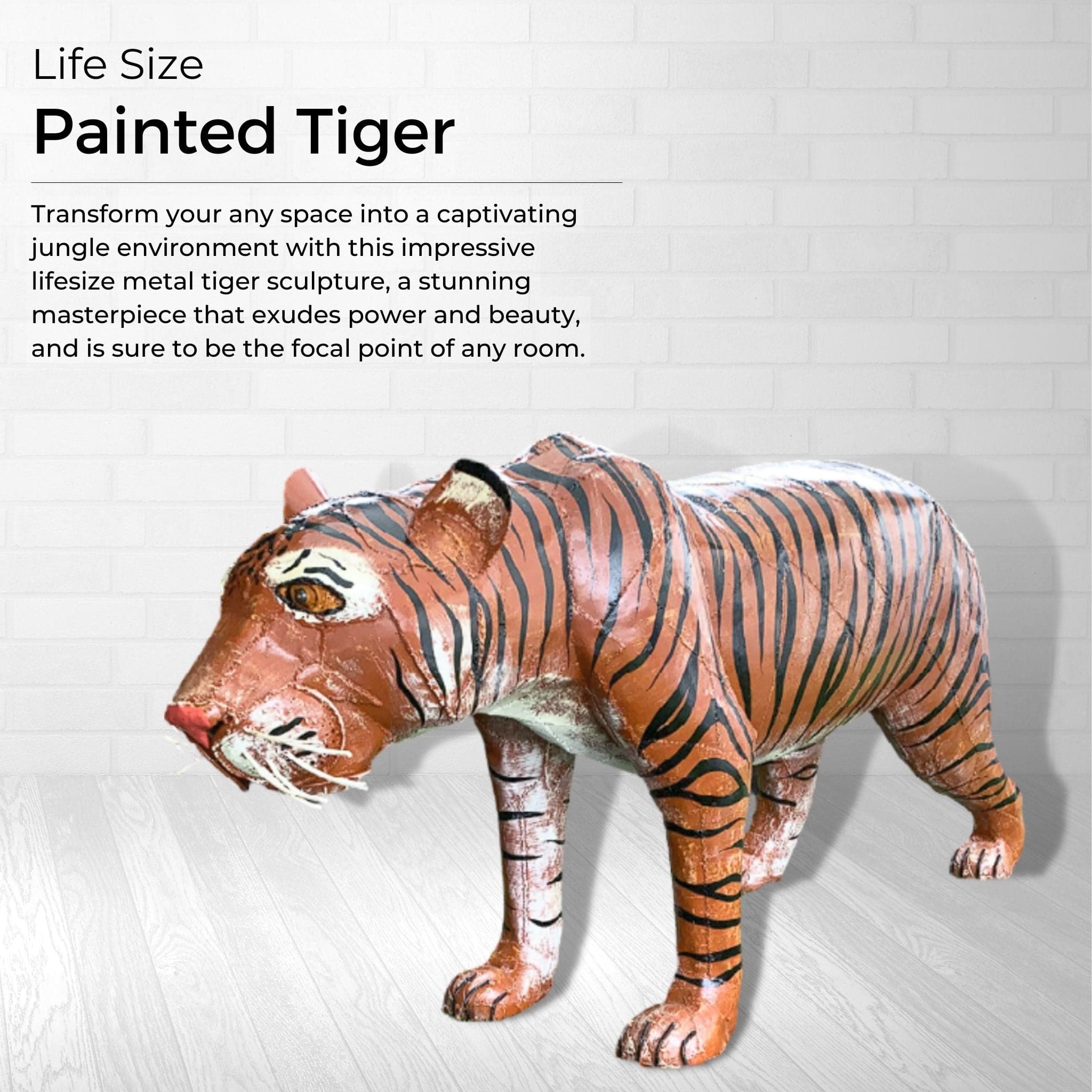 Painted Tiger - Pangea Sculptures