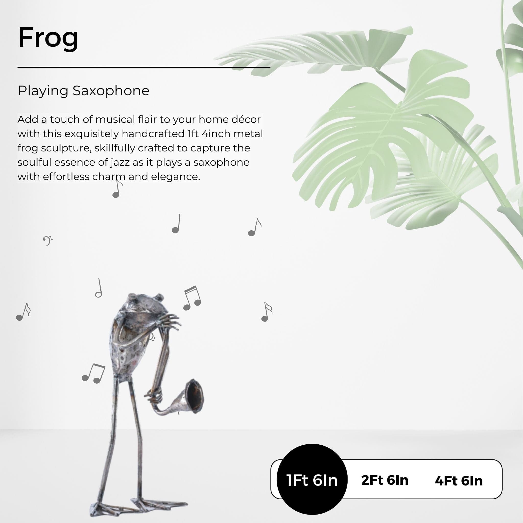 Saxophone Frog - Pangea Sculptures