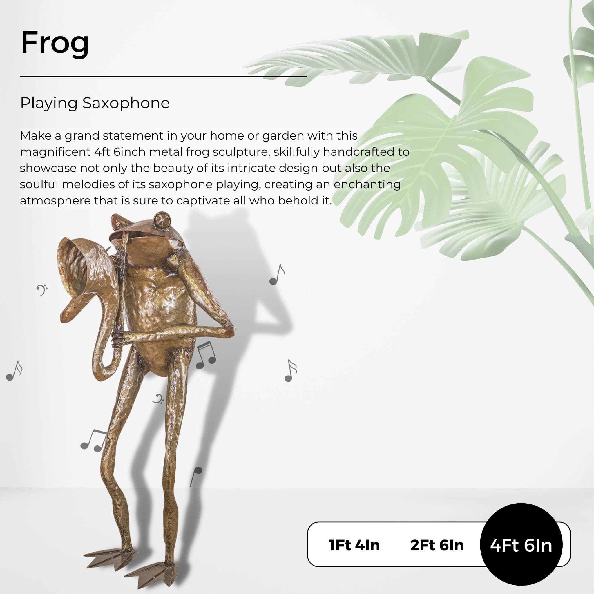 Saxophone Frog - Pangea Sculptures