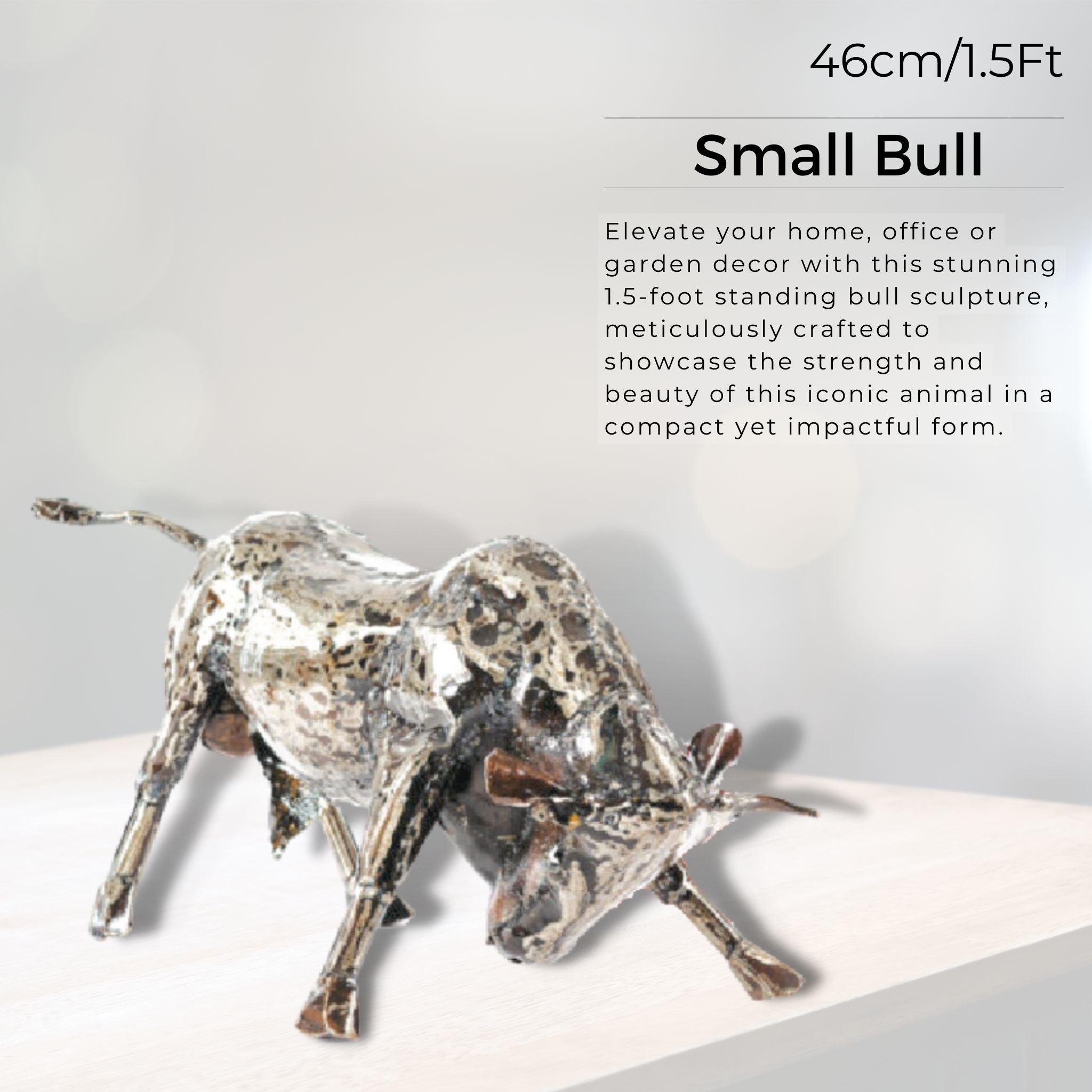 Small Natural Bull - Pangea Sculptures