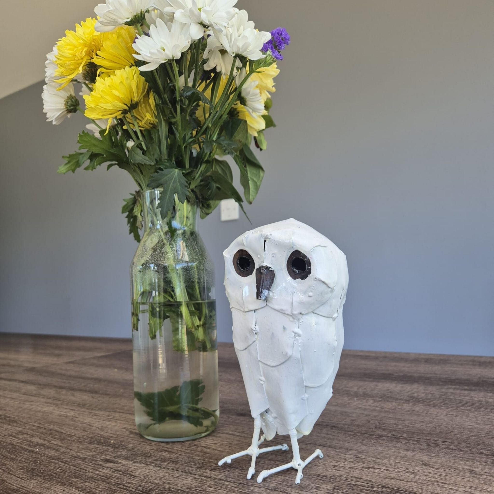 White Owl Metal Sculpture - Pangea Sculptures