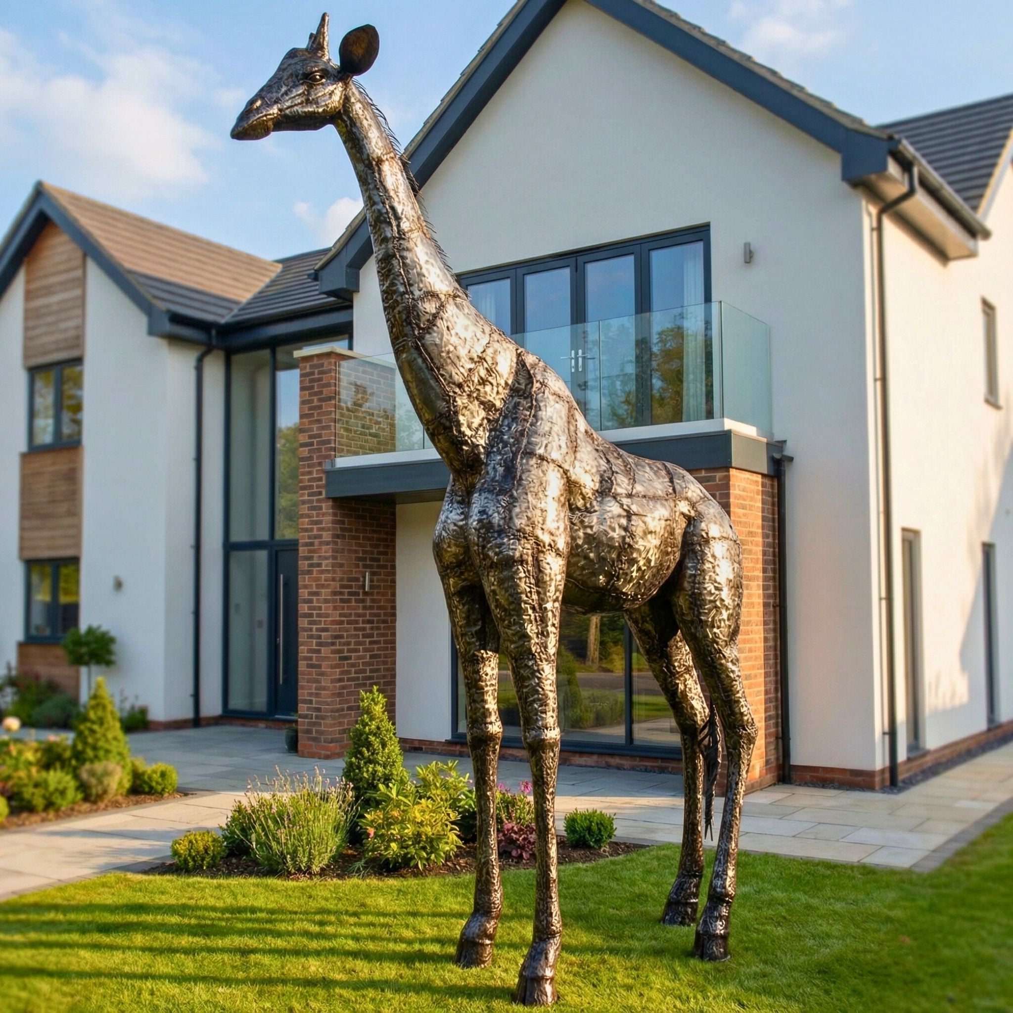 Giraffe Metal Sculpture 11ft