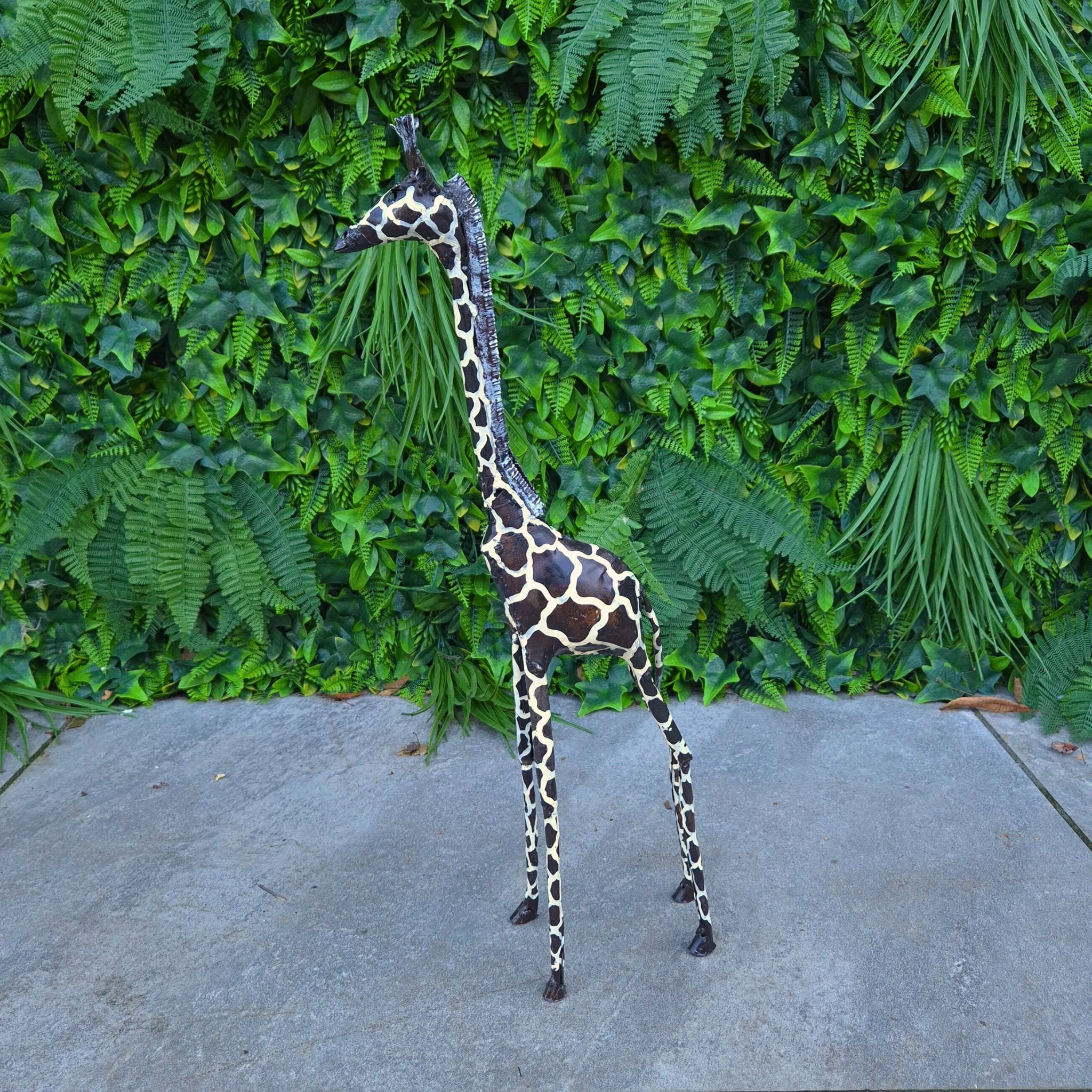 Painted Giraffe Metal Sculpture 1.8ft