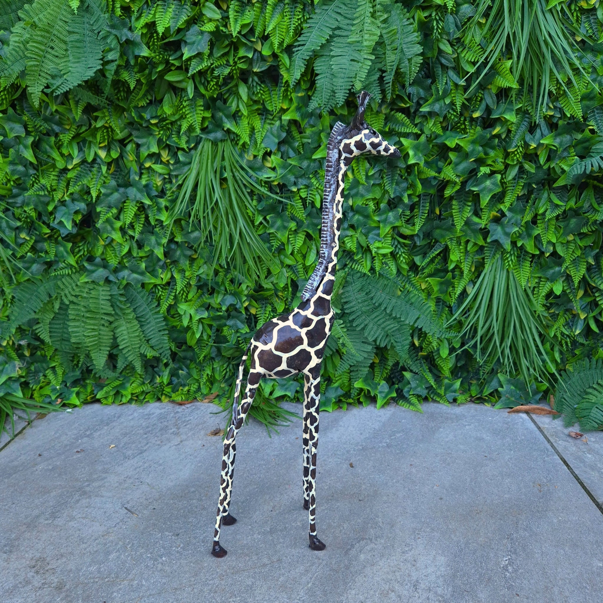 Painted Giraffe Metal Sculpture 1.8ft