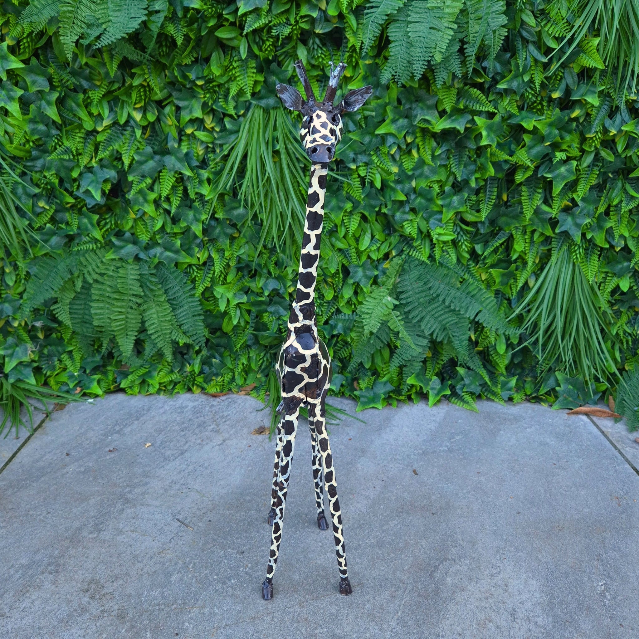 Painted Giraffe Metal Sculpture 1.8ft