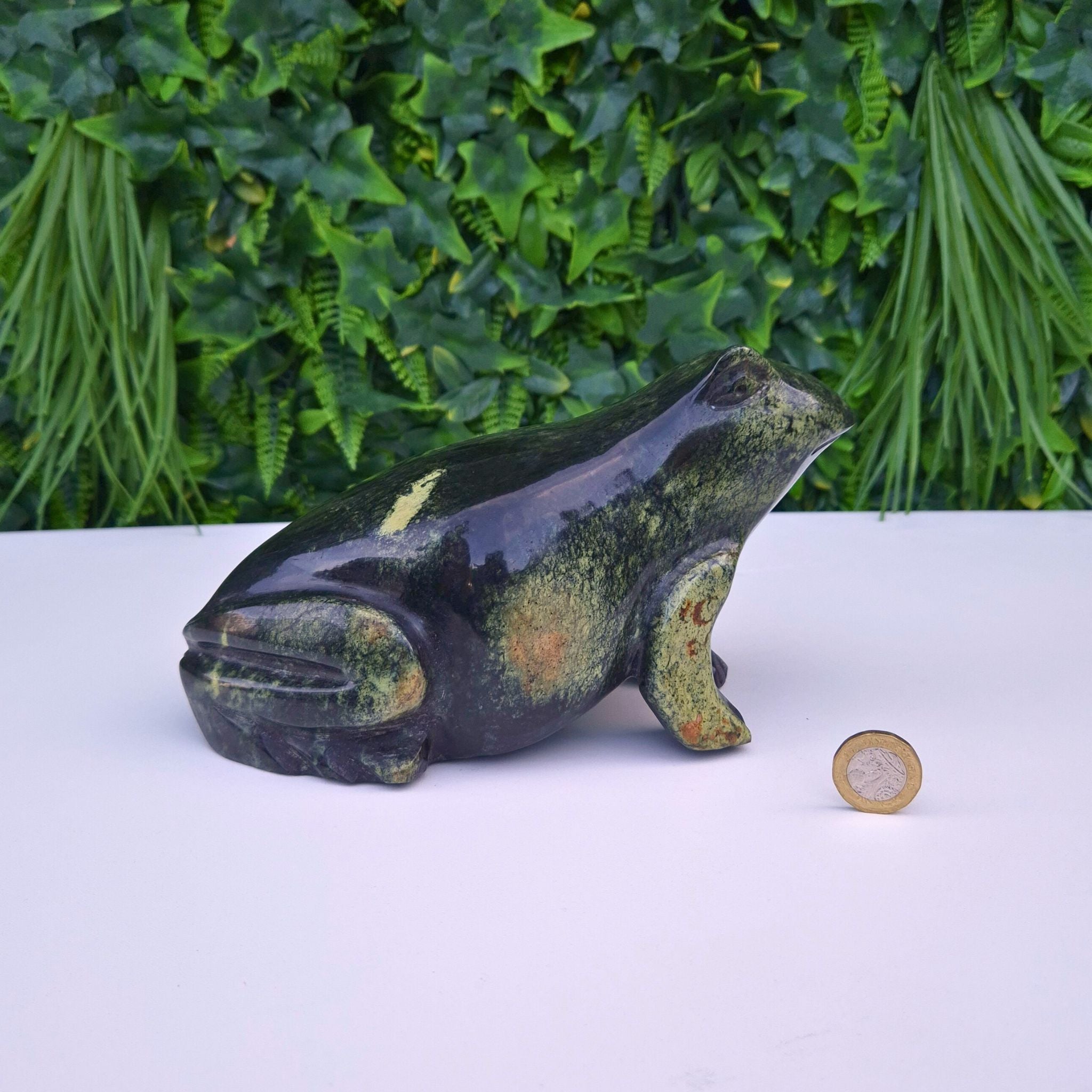 Green Frog Stone sculpture