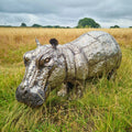 Baby Hippo Metal Sculpture