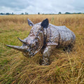 2ft Rhino Metal Sculpture