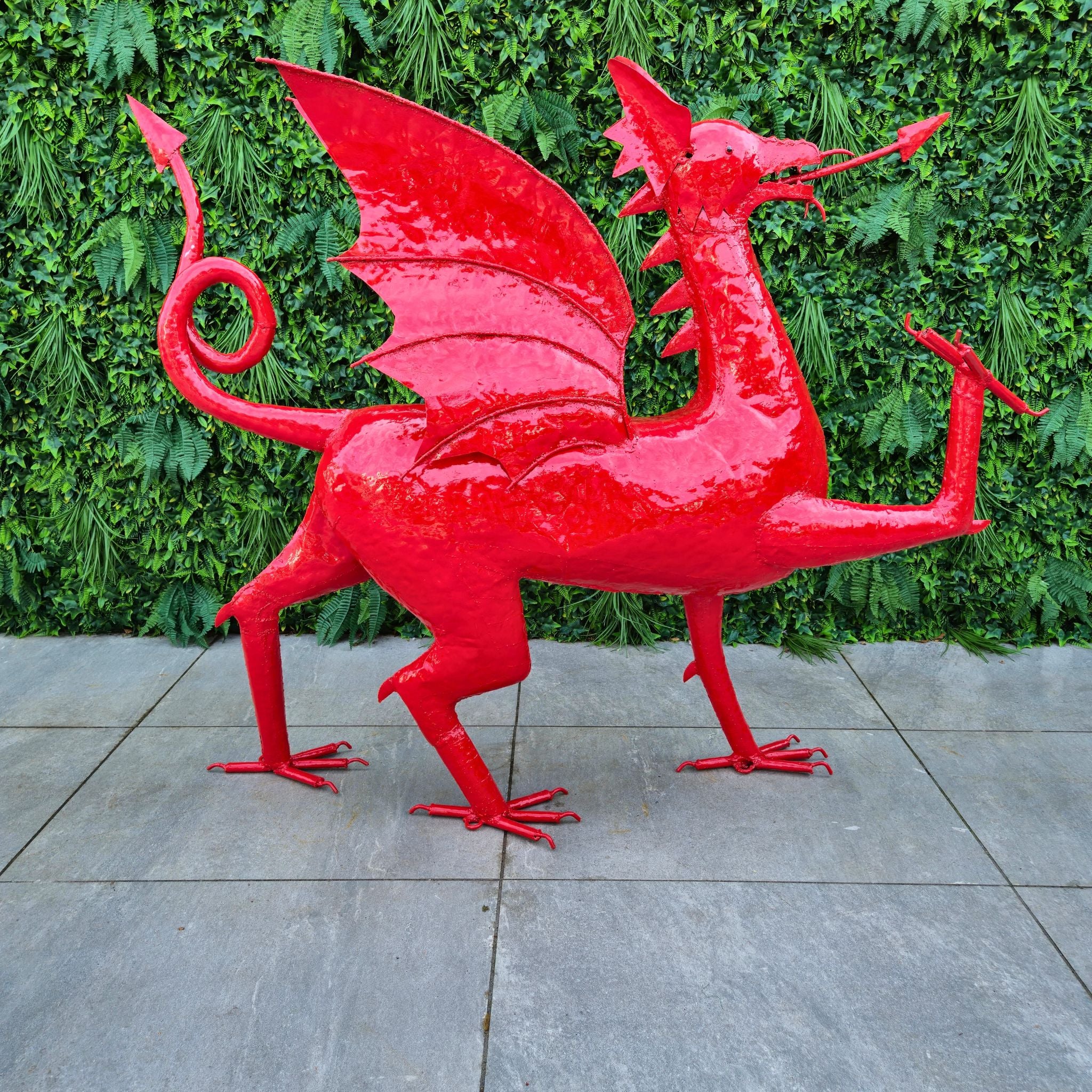 Large Welsh Dragon Metal Sculpture