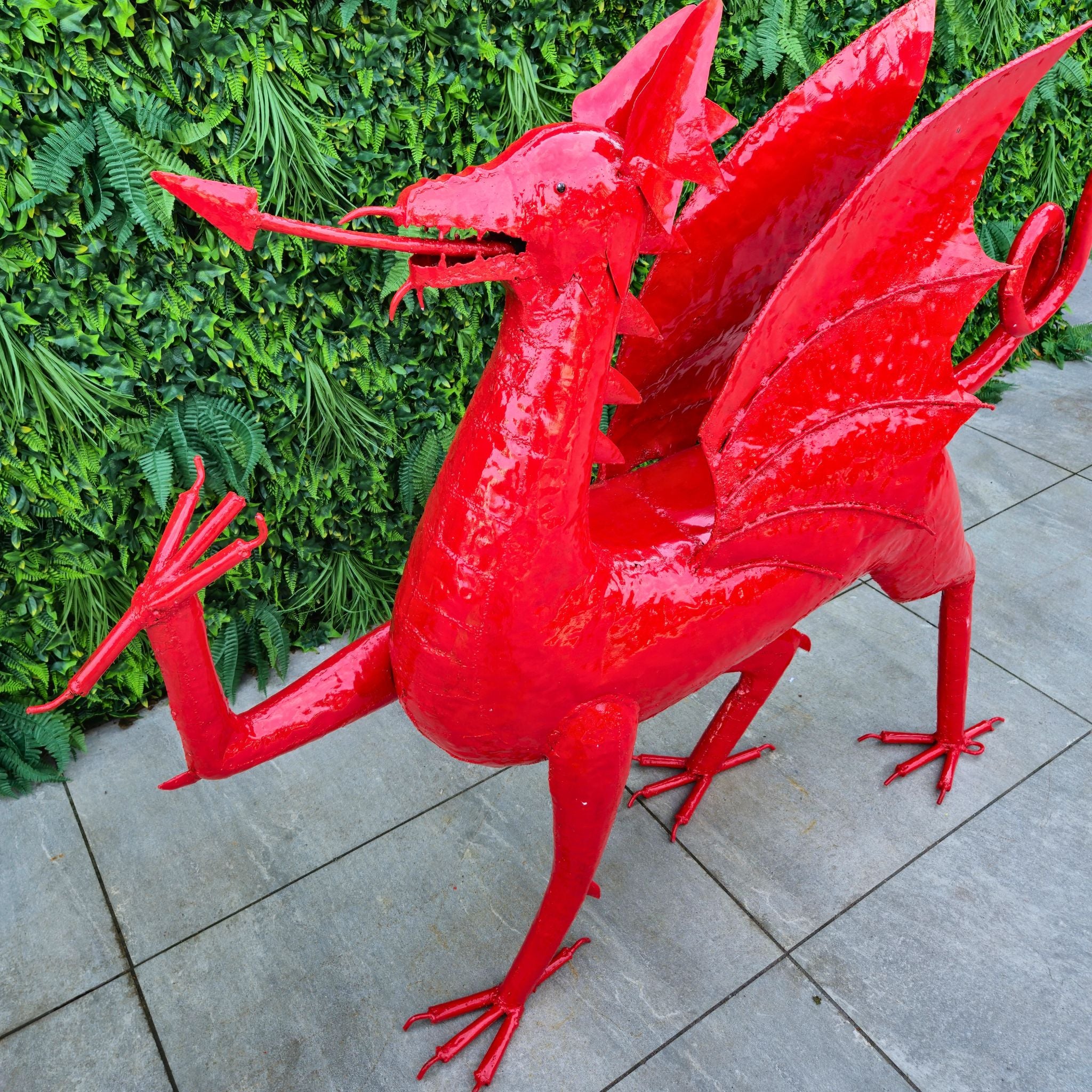 Large Welsh Dragon Metal Sculpture