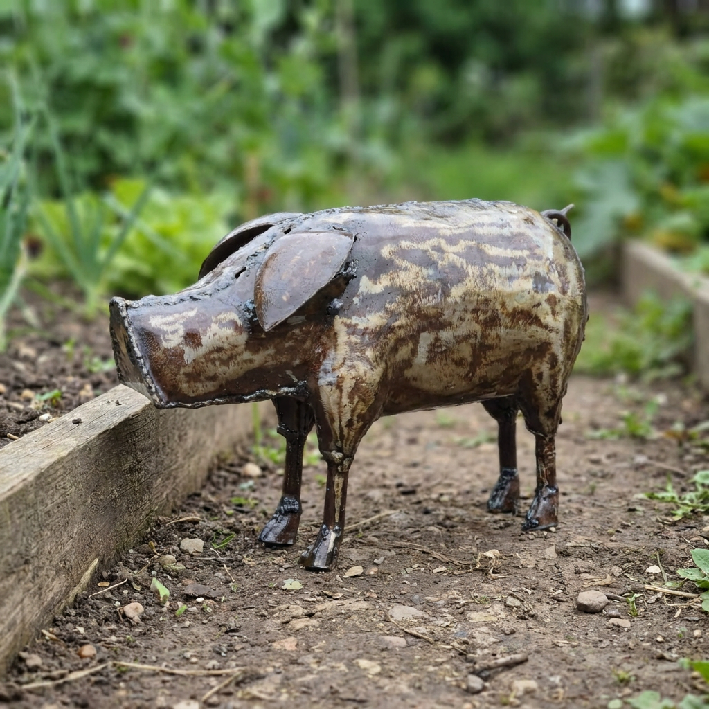 Pig Metal Sculpture - Medium