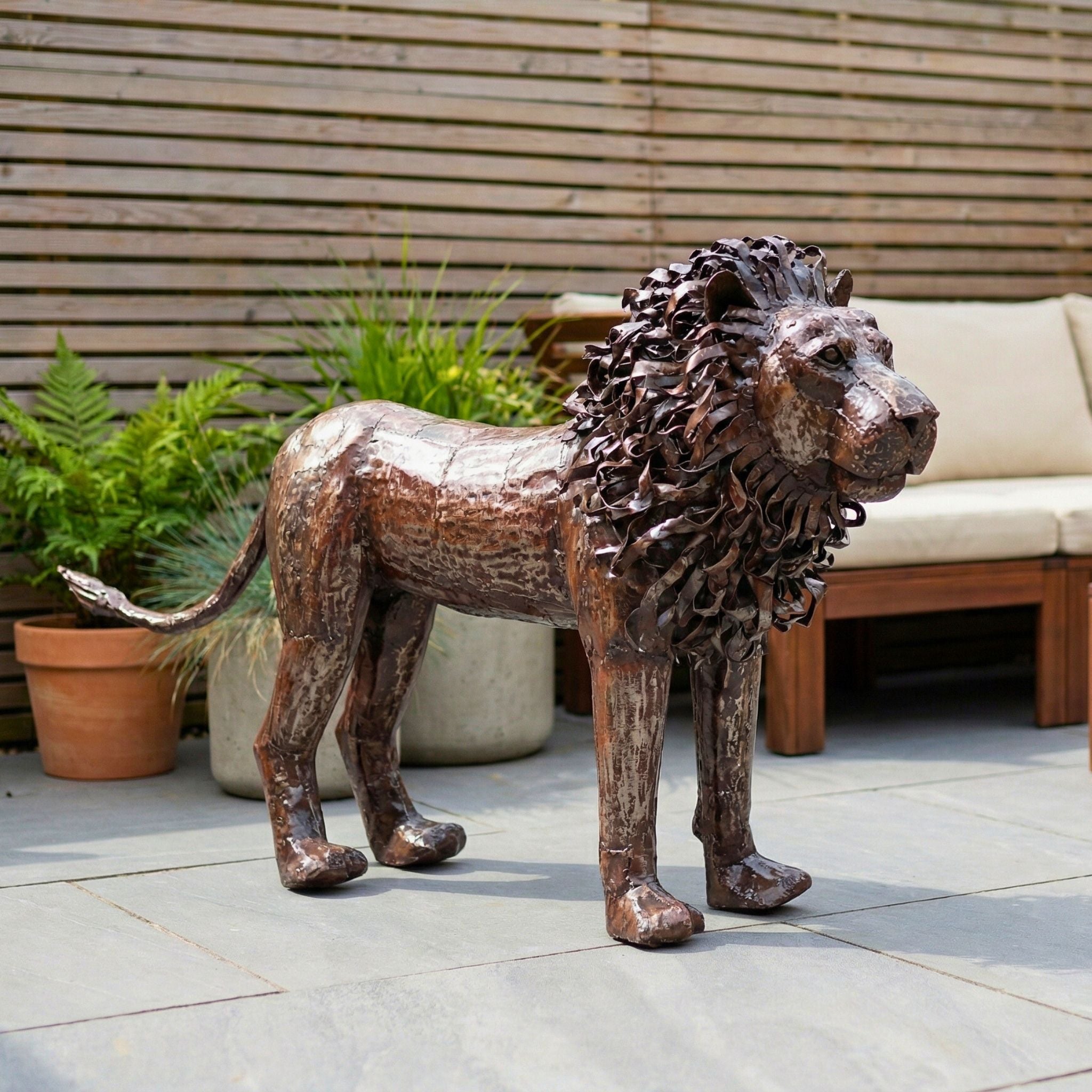 Lion Metal Sculpture 2.6ft