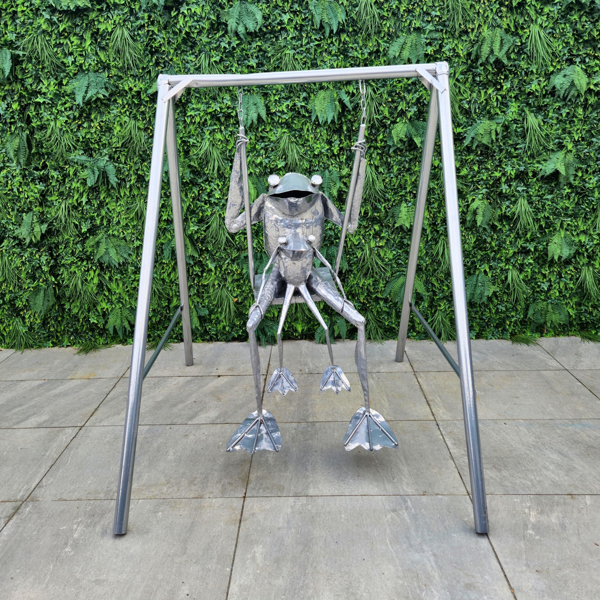 Swinging Frog Metal Sculptures