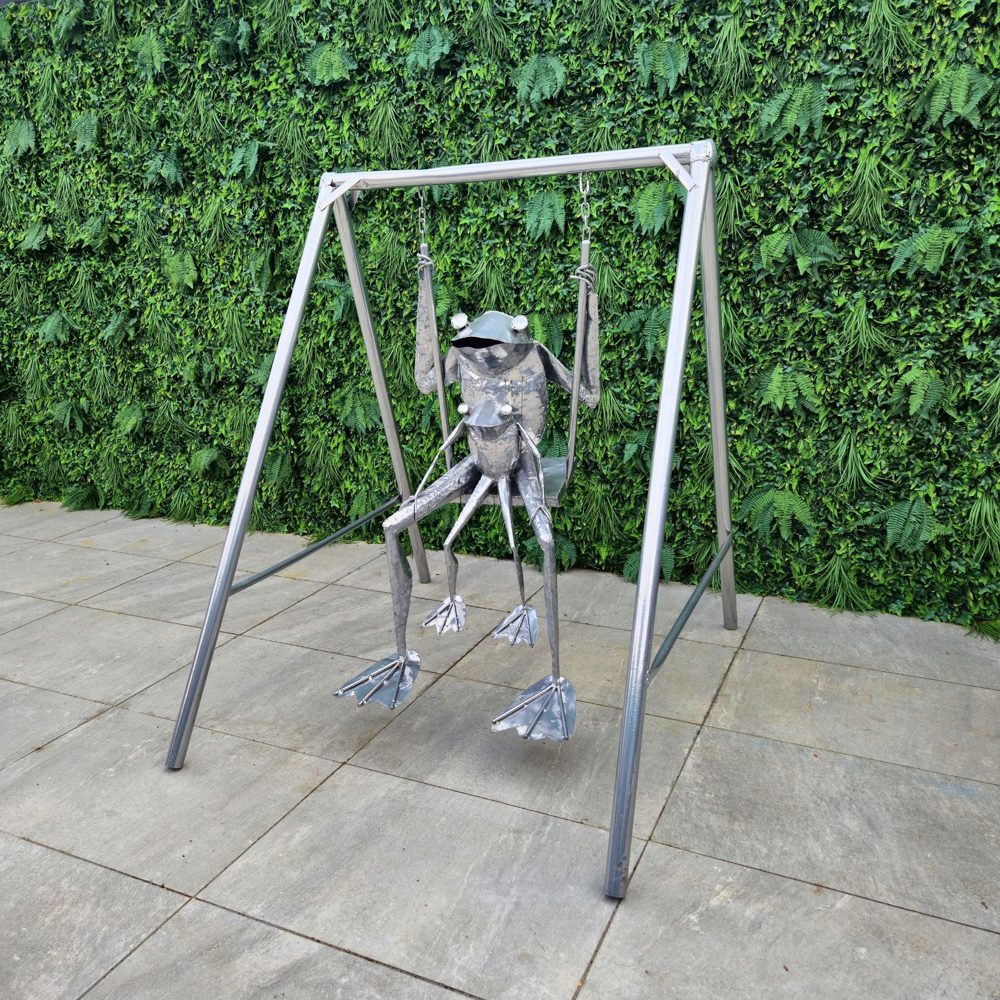 Swinging Frog Metal Sculptures