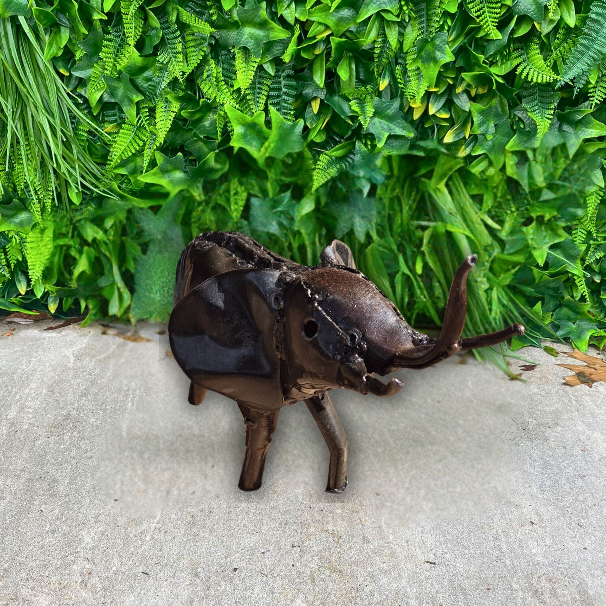 Miniature Elephant Metal Sculpture