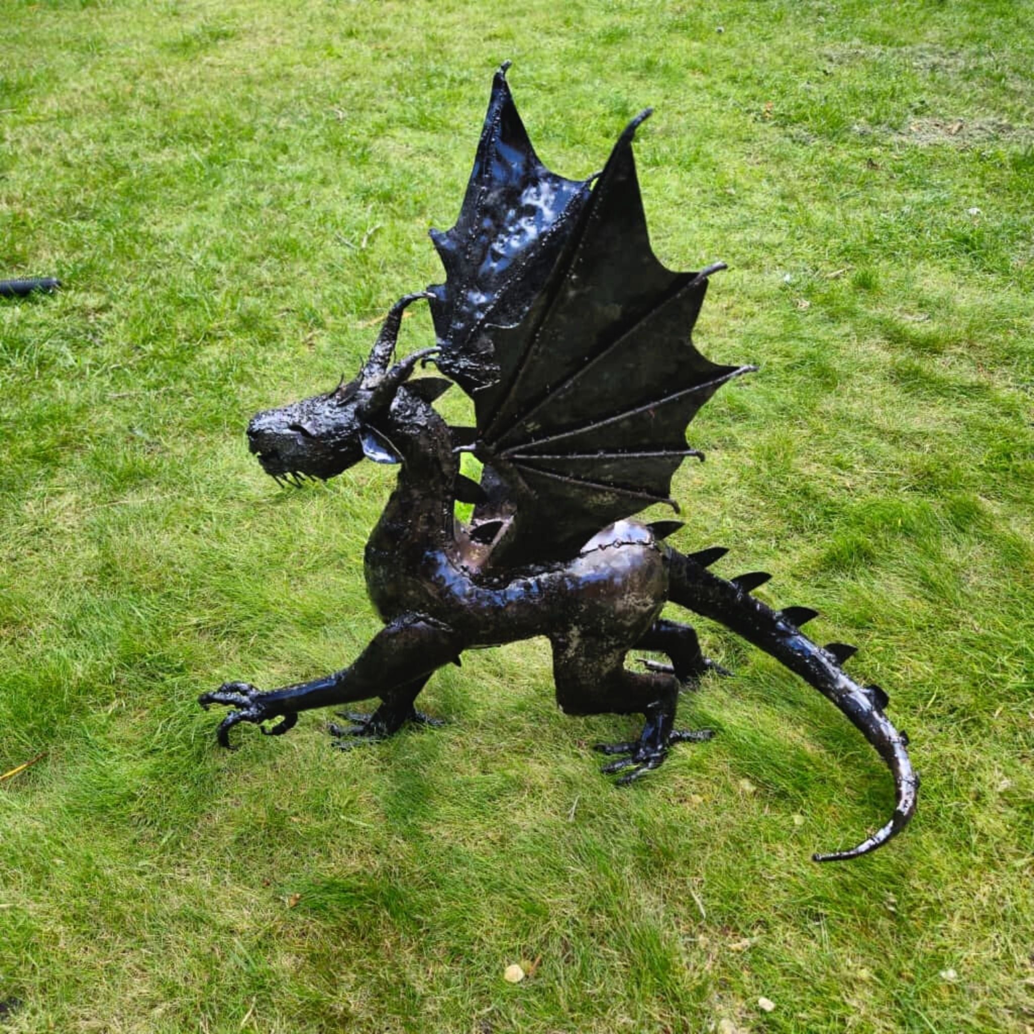 Medium Welsh Dragon Metal Sculpture