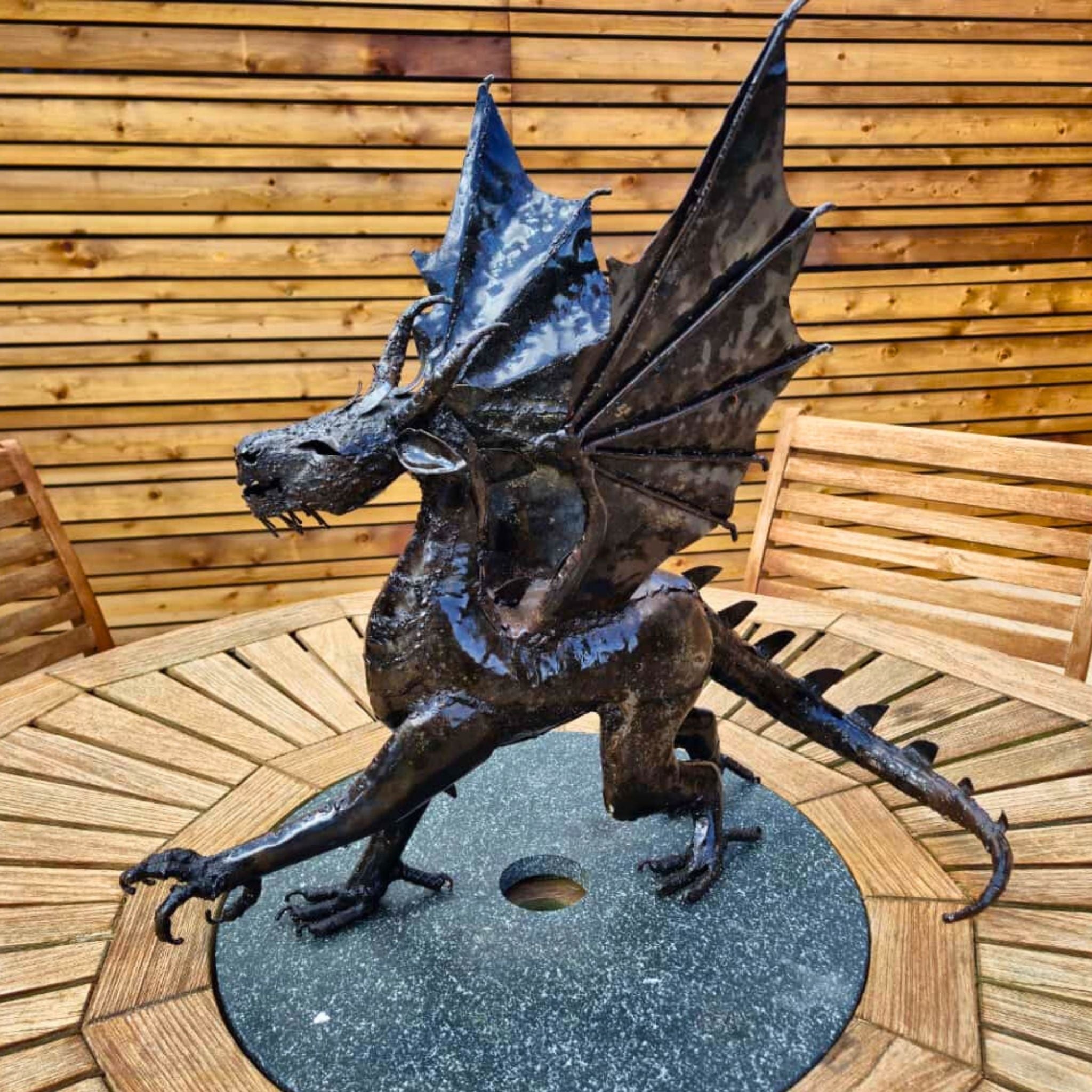 Medium Welsh Dragon Metal Sculpture