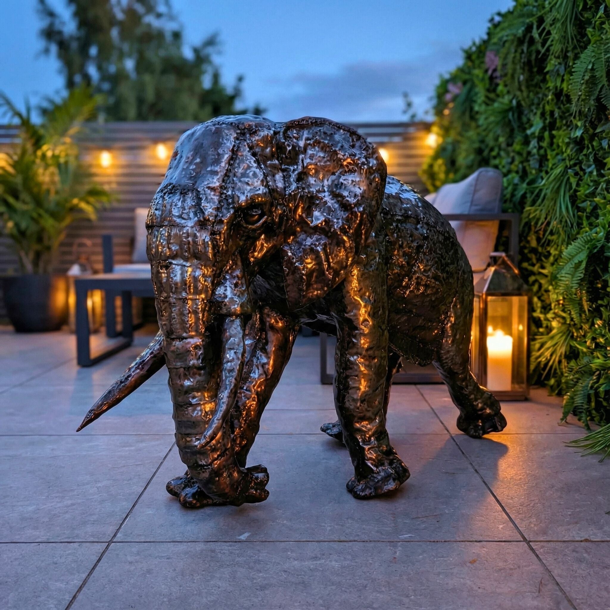 Elephant Metal Sculpture 2ft