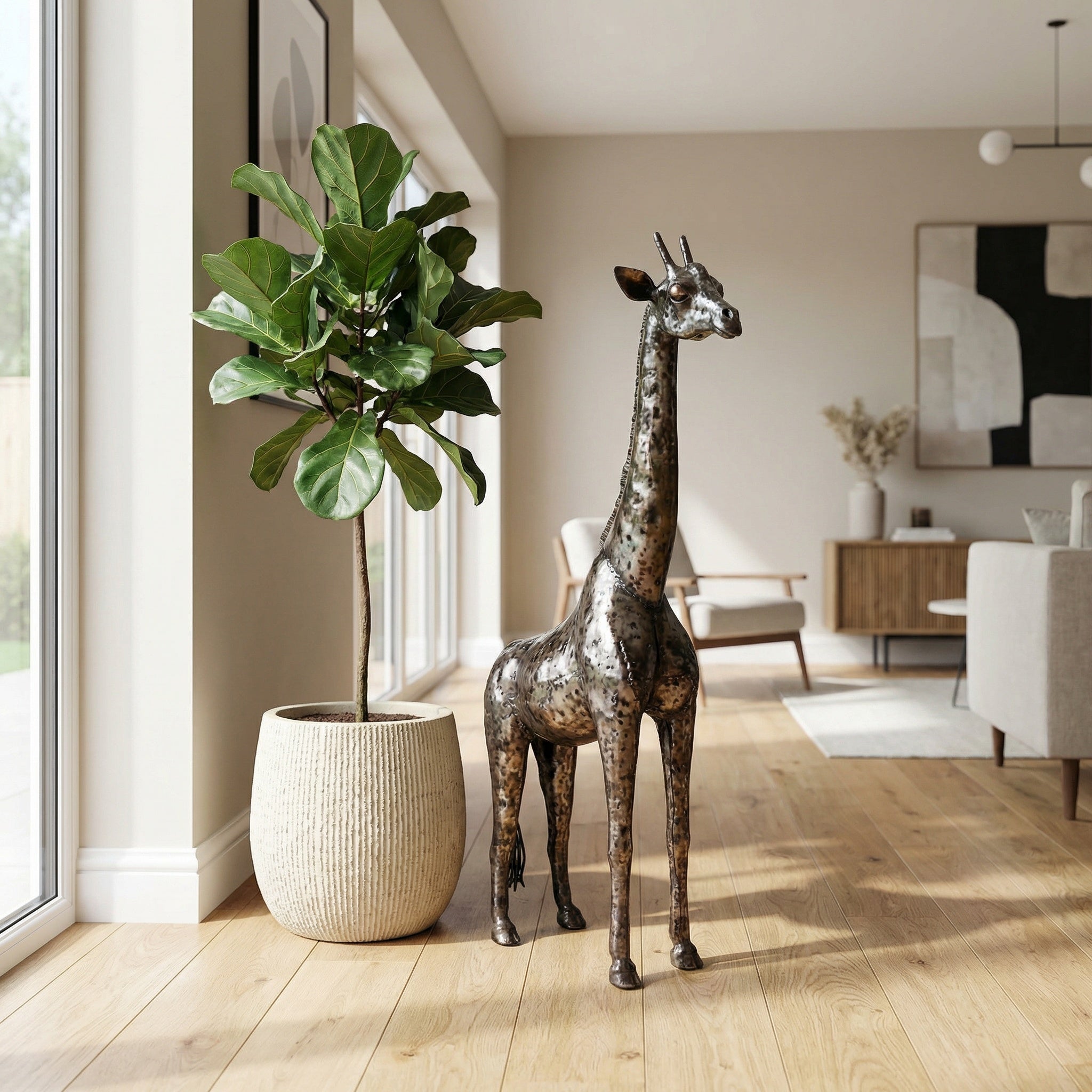 Giraffe Metal Sculpture 2ft